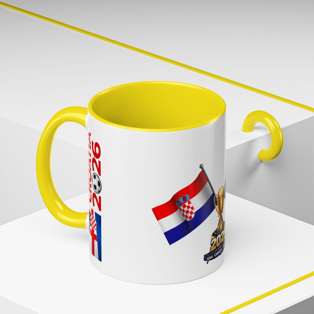 Croatia 2026 Soccer Fan Coffee Mug — Flags & Trophy Cup Design