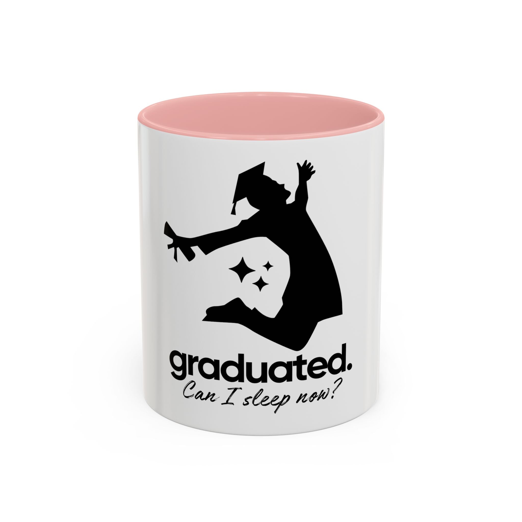 Graduation Coffee Mug — "graduated. Can I sleep now?" Accent Mug