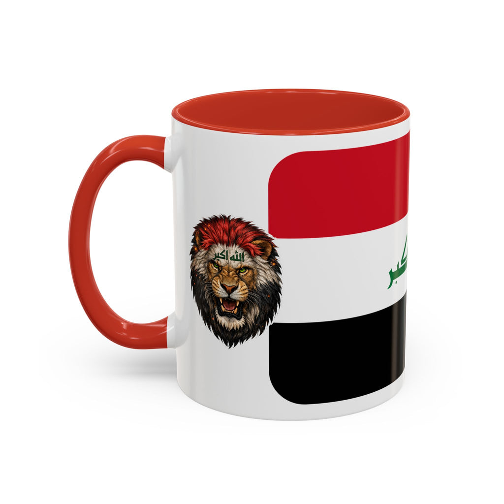 Iraq Flag Accent Coffee Mug with Lion Emblem – Patriotic Iraqi 11/15oz Mug