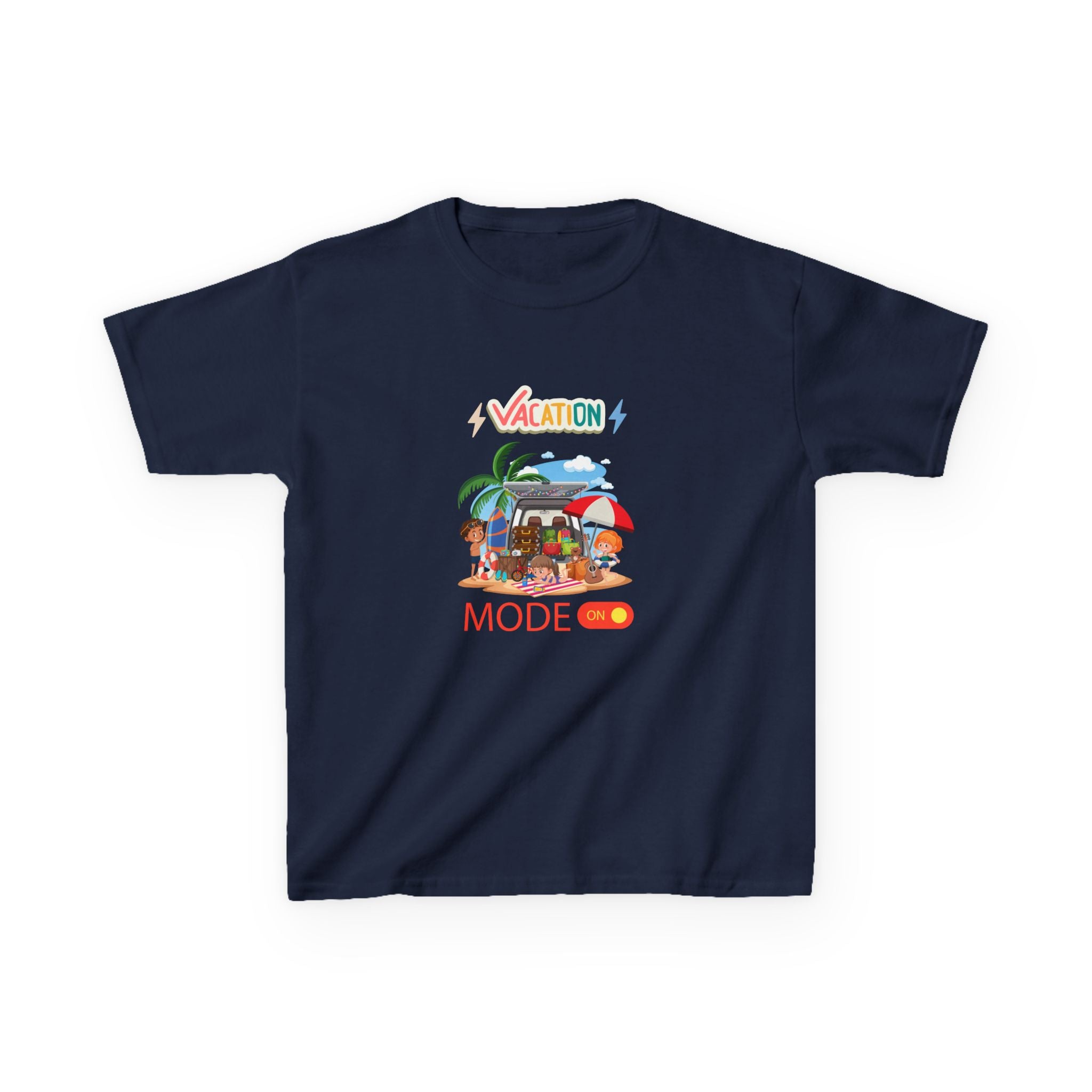 Kids Tee — "Vacation Mode" Beach Graphic Shirt