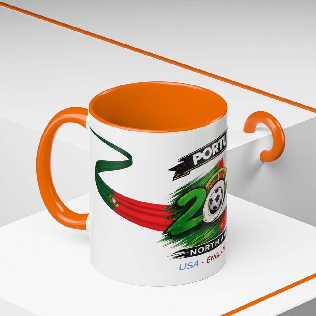 Portugal 2026 Soccer Cup Accent Coffee Mug — USA England Mexico Host Nations