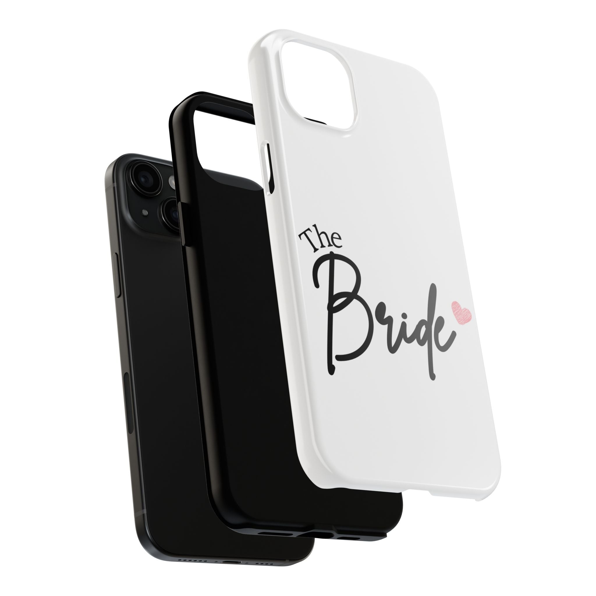 Bride Tough Phone Case — "The Bride" Script with Pink Heart | Bachelorette & Wedding Accessory