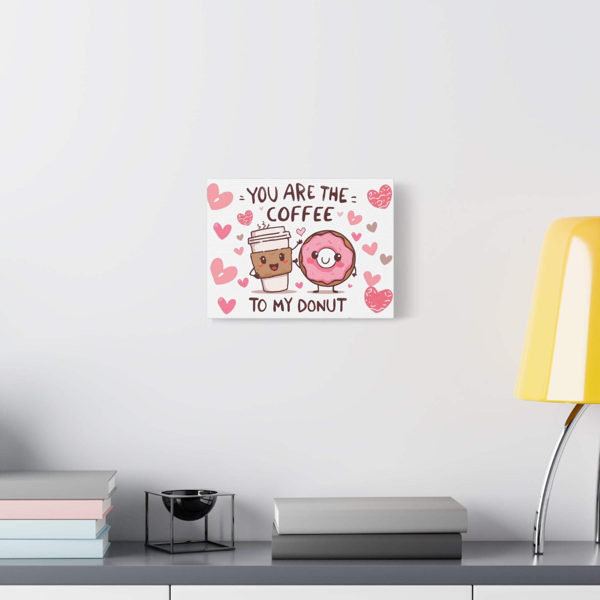 Canvas Print - "You Are the Coffee to My Donut" Cute Valentine Wall Art