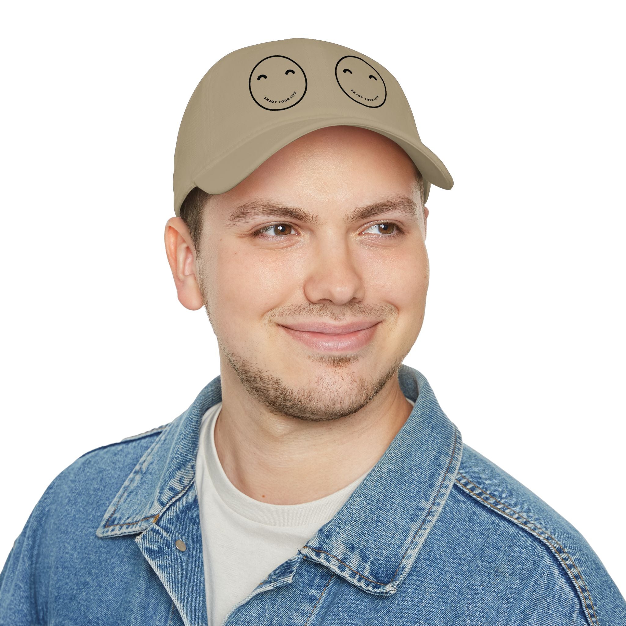 Smiley Eyes Red Baseball Cap — Cute Double Smile Face Hat