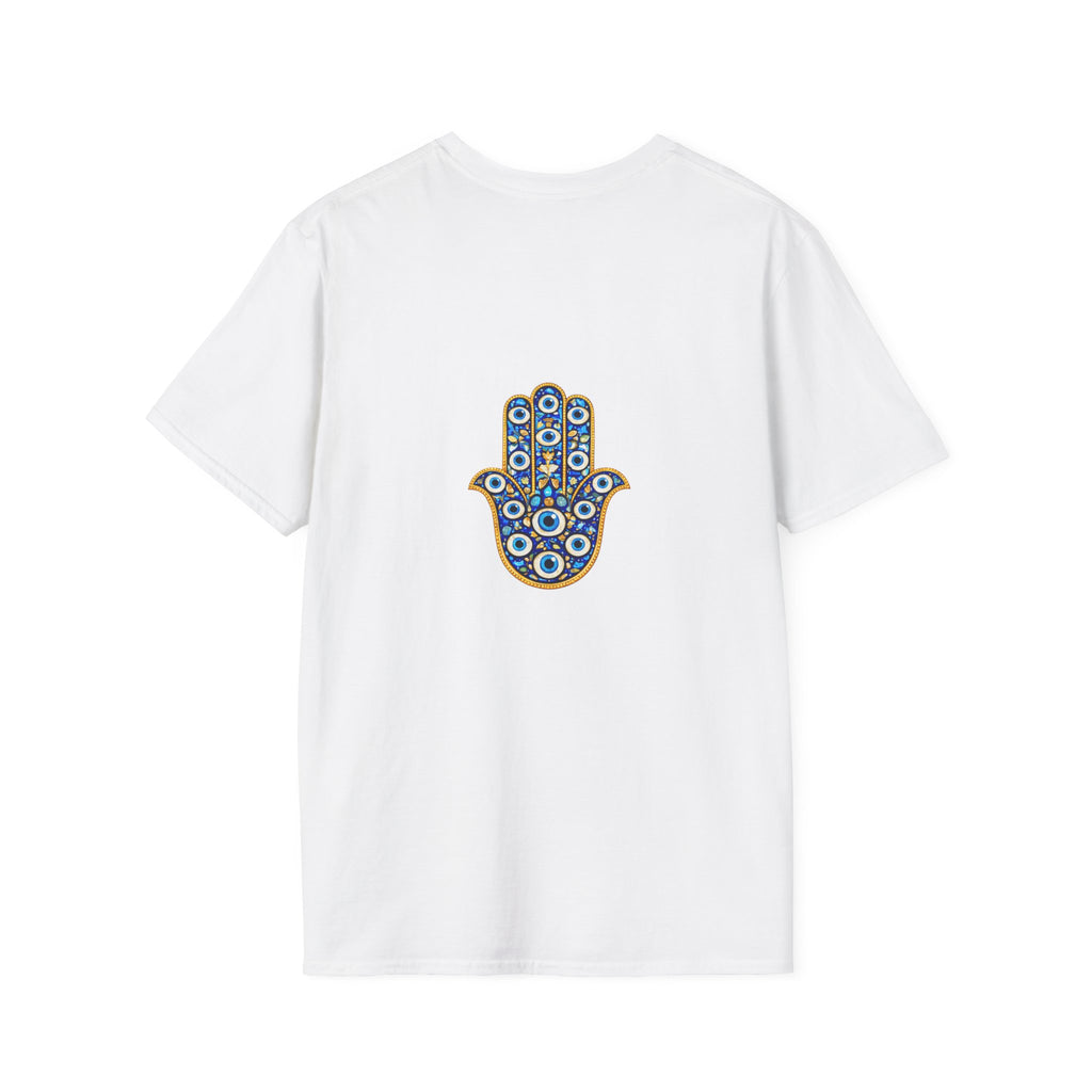 Hamsa Hand T-Shirt with Evil Eye Design - Protective Boho Graphic Tee