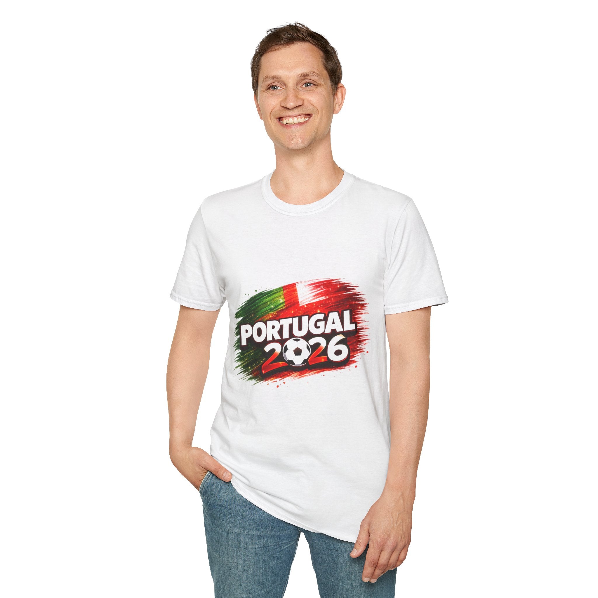 Portugal 2026 Soccer T-Shirt – Portuguese Flag & Crossed Flags Football Tee