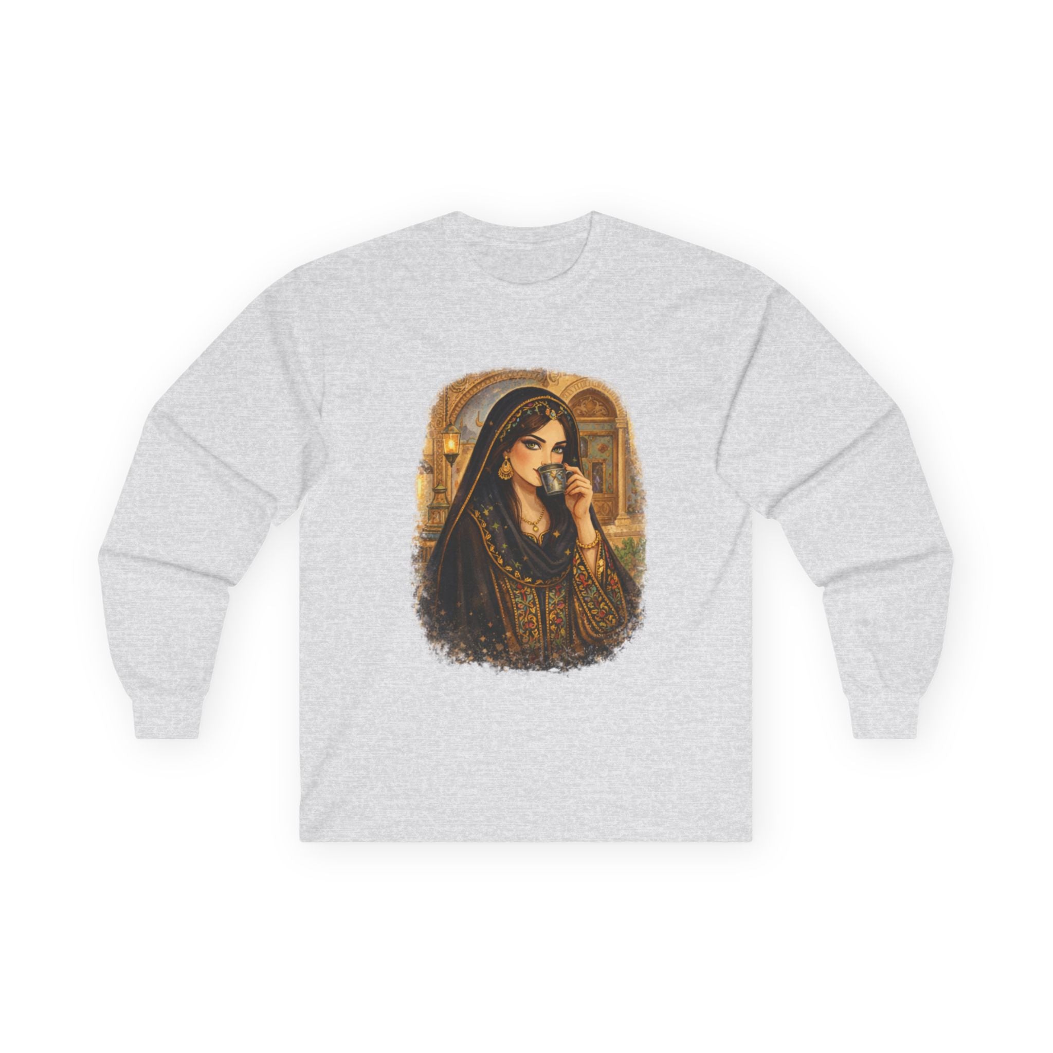 Vintage Arabian Princess Portrait Long Sleeve Tee