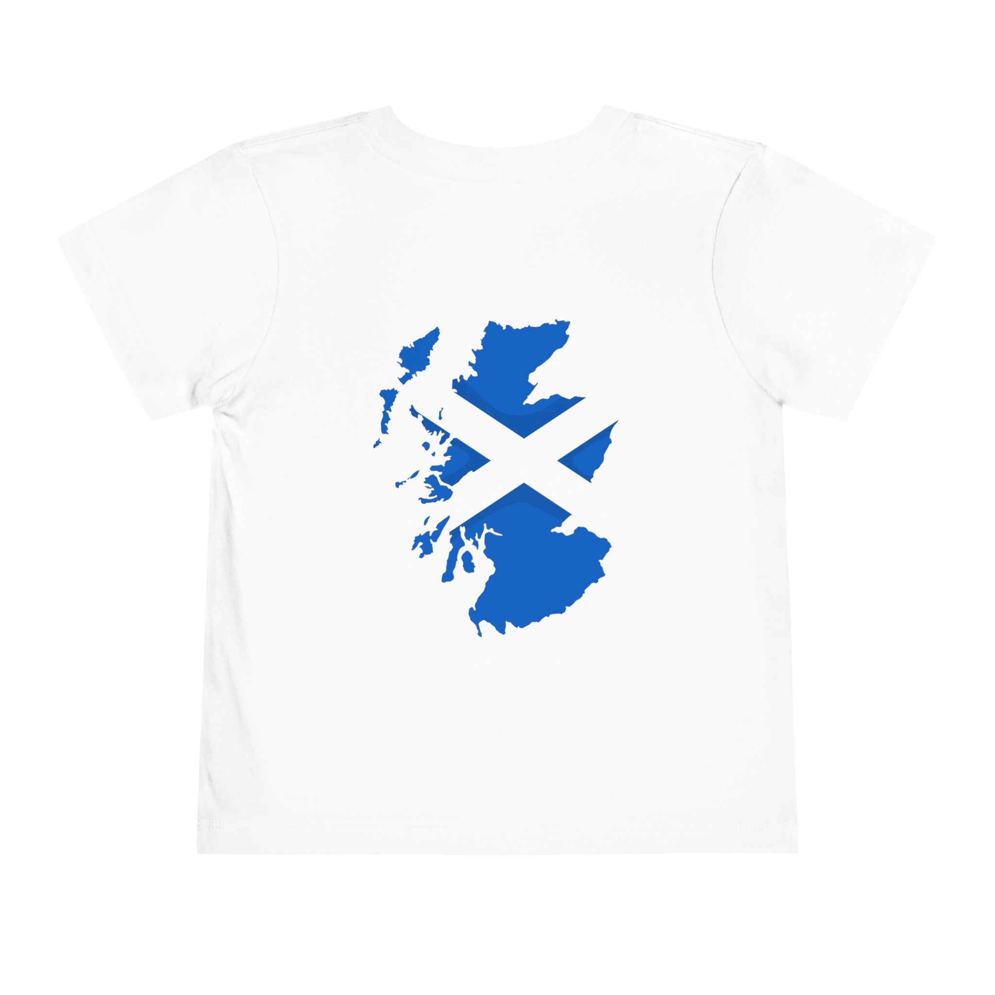 Scotland Toddler Soccer Tee — Blue Saltire Map & Fans