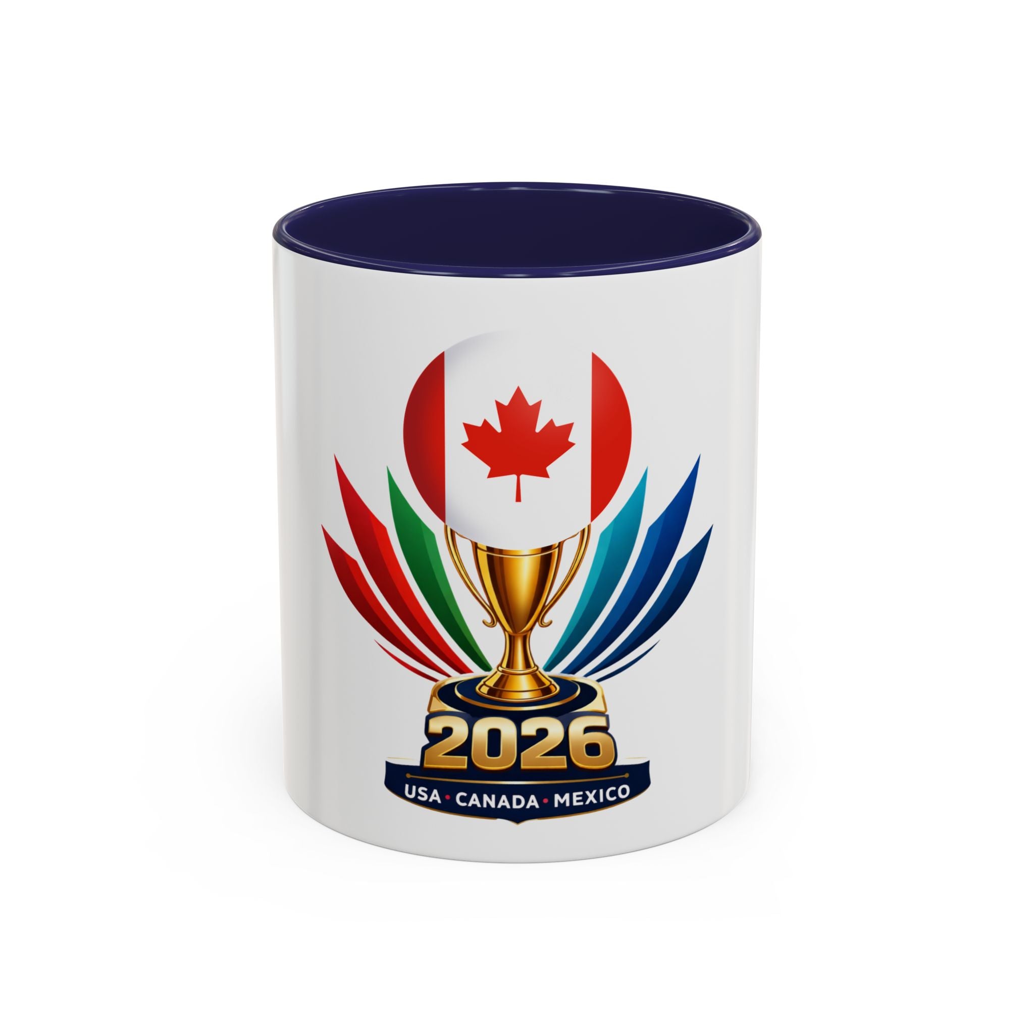 Canada 2026 Soccer Trophy Accent Coffee Mug — USA Canada Mexico Tournament Souvenir (11/15oz)