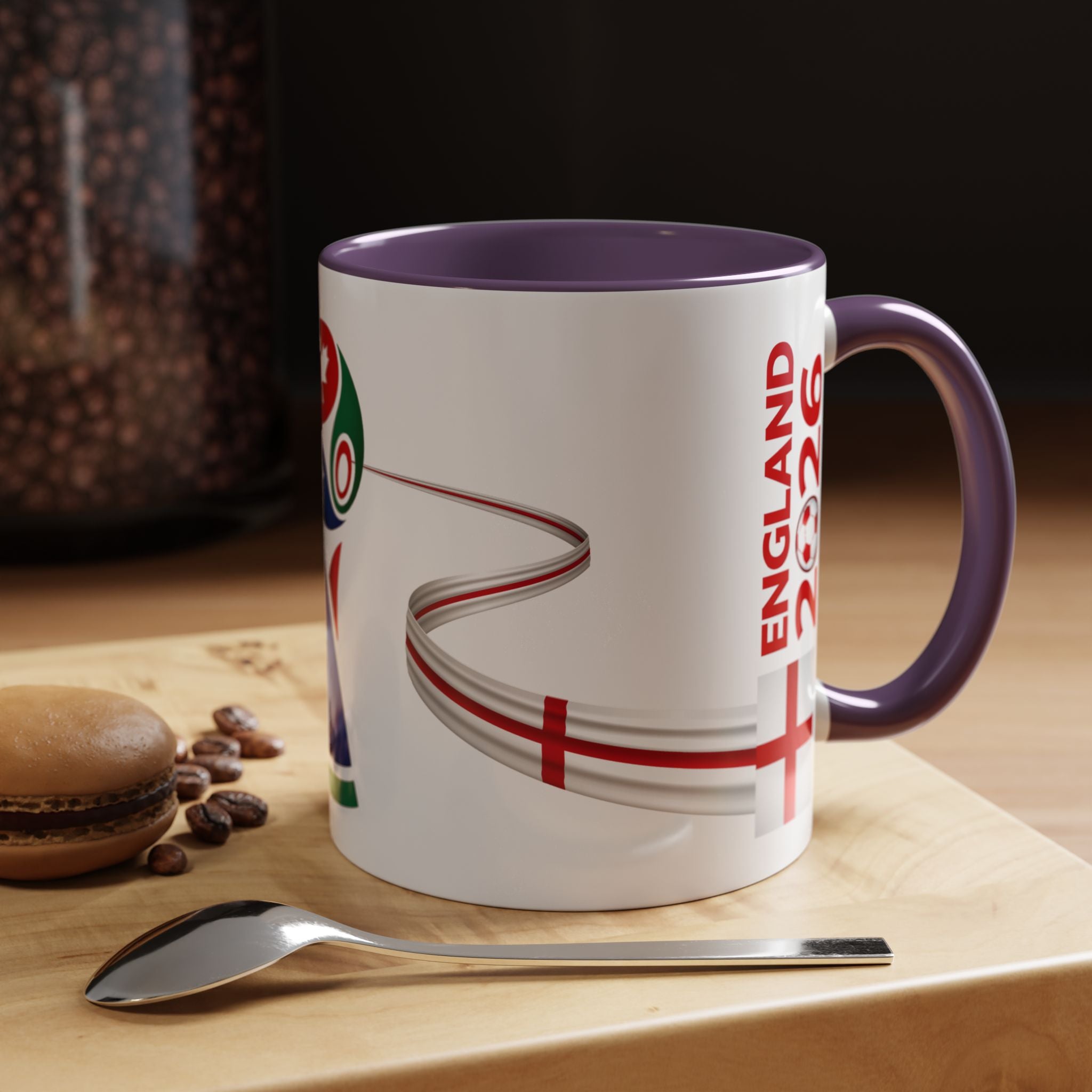 England 2026 Soccer Cup Accent Coffee Mug
