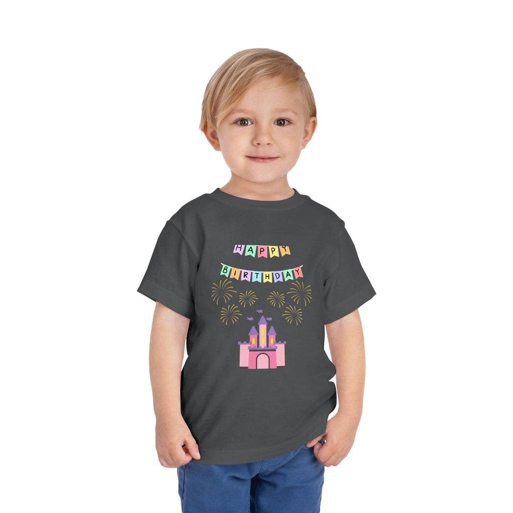 Toddler Birthday Castle Tee — "Happy Birthday" Princess Shirt