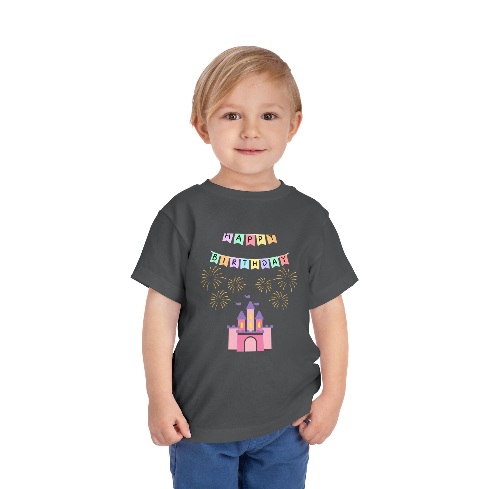 Toddler Birthday Castle Tee — "Happy Birthday" Princess Shirt