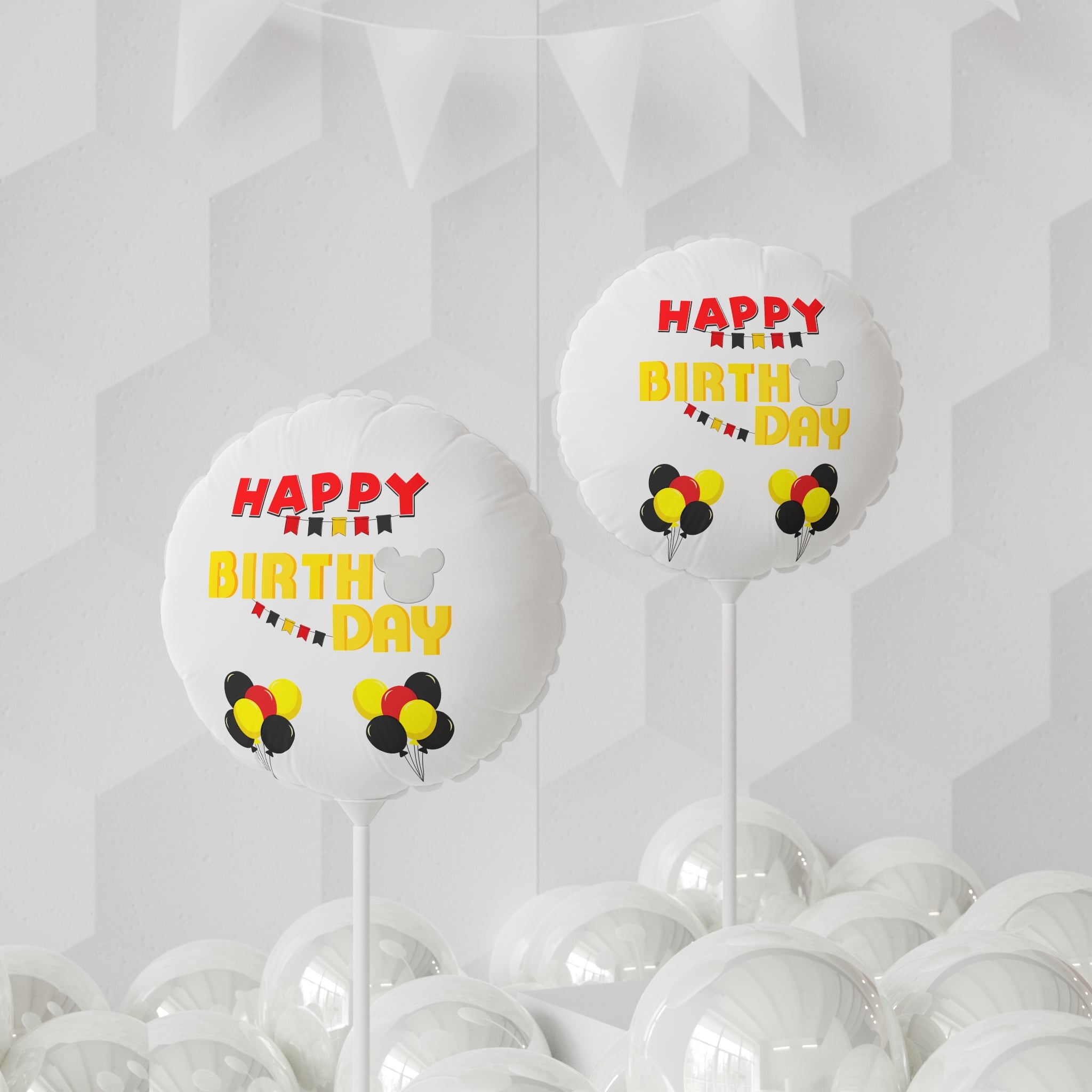 Happy Birthday Balloon — Mickey-Inspired 11" Round Foil Balloon