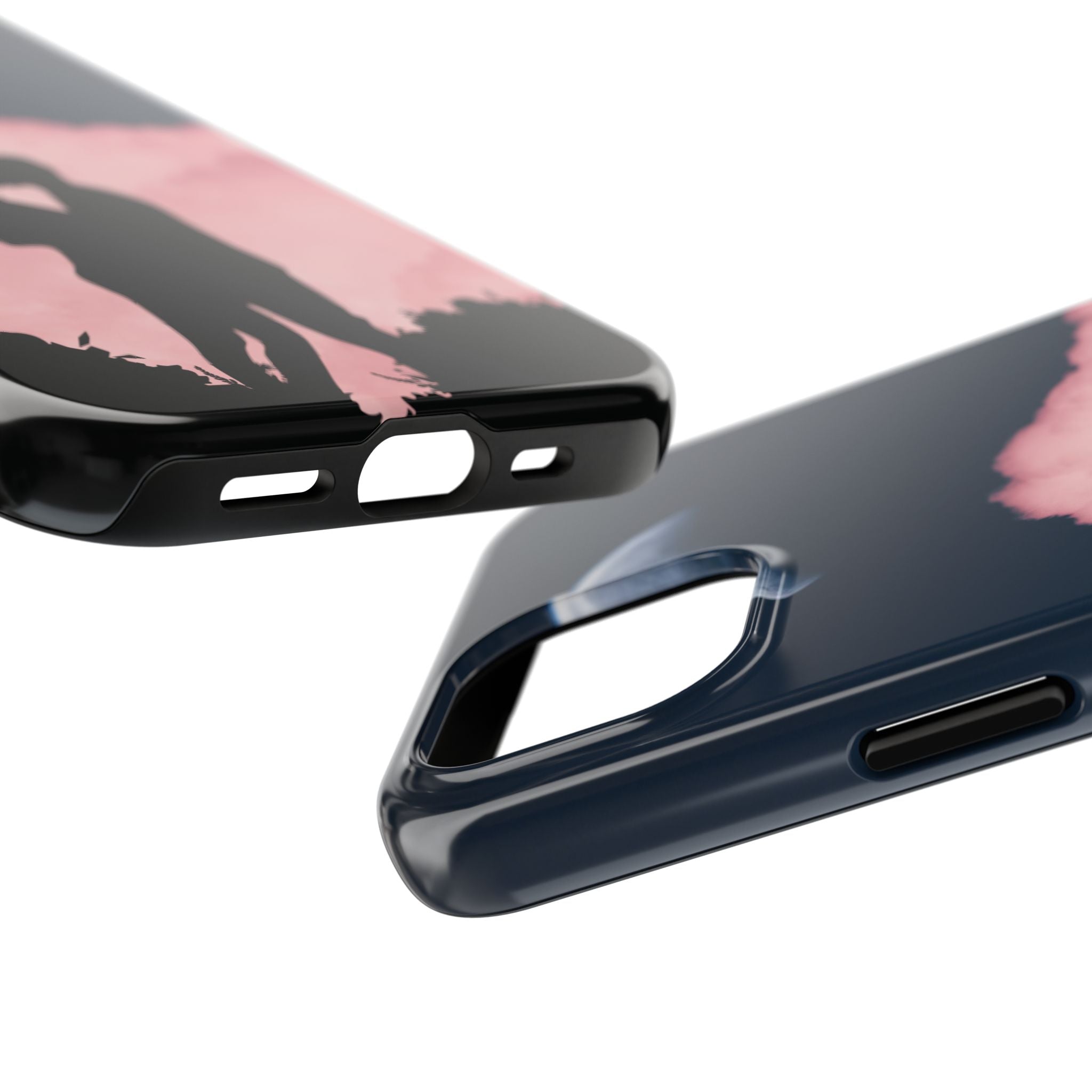 Tough Phone Case — Romantic Couple Silhouette with Moon & Pink Cloud