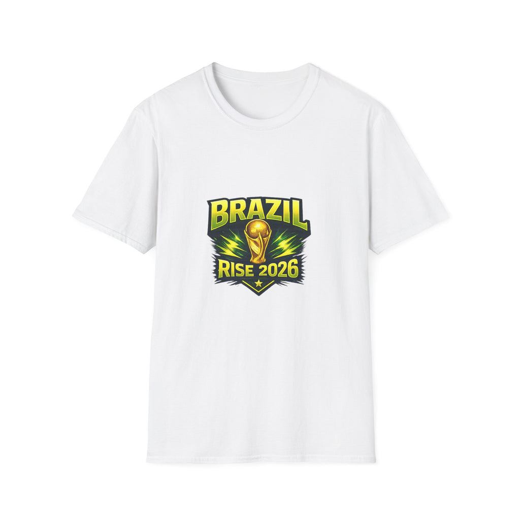 Brazil Rise 2026 T-Shirt — Cup Soccer Brazil Map Graphic Tee
