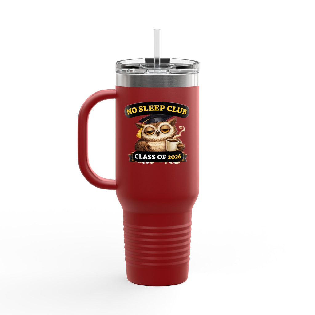 40oz Insulated Travel Mug – "No Sleep Club" Class of 2026 Graduation Tumbler