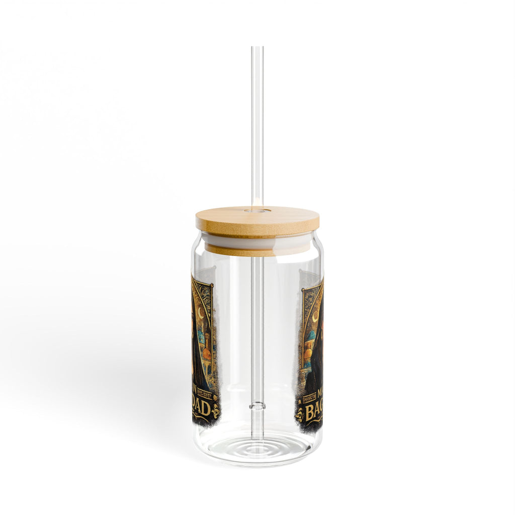 Made in Baghdad Sipper Glass - 16oz Glass Jar with Straw
