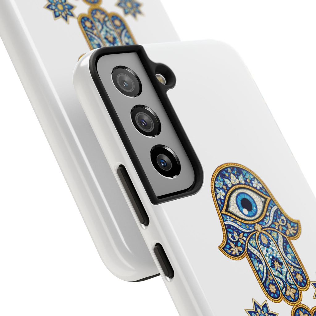 Hamsa Eye Tough Phone Case — Blue Mosaic Protective Phone Cover