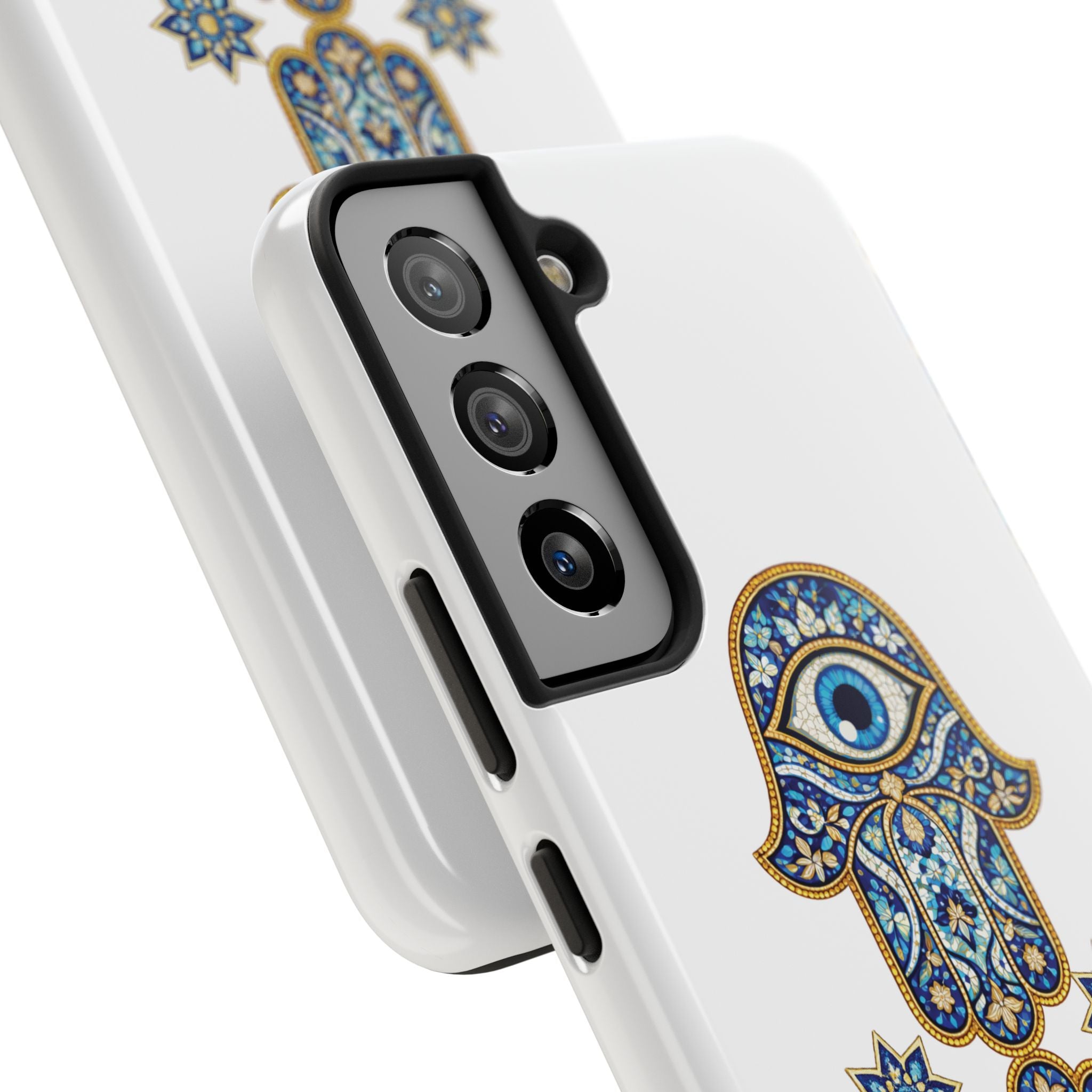 Hamsa Eye Tough Phone Case — Blue Mosaic Protective Phone Cover