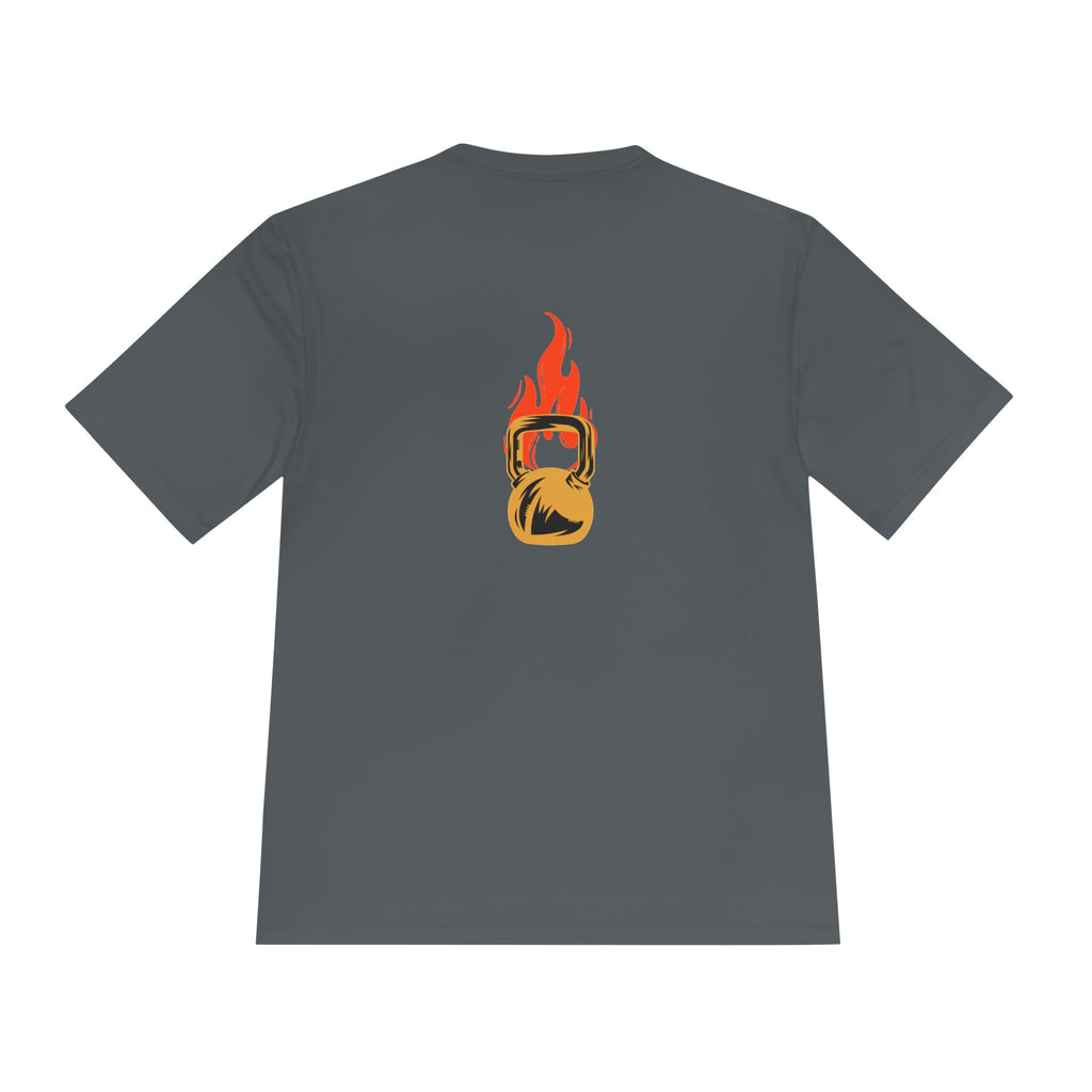 No Days Off Flame Kettlebell Tee — Motivational Gym Workout Shirt