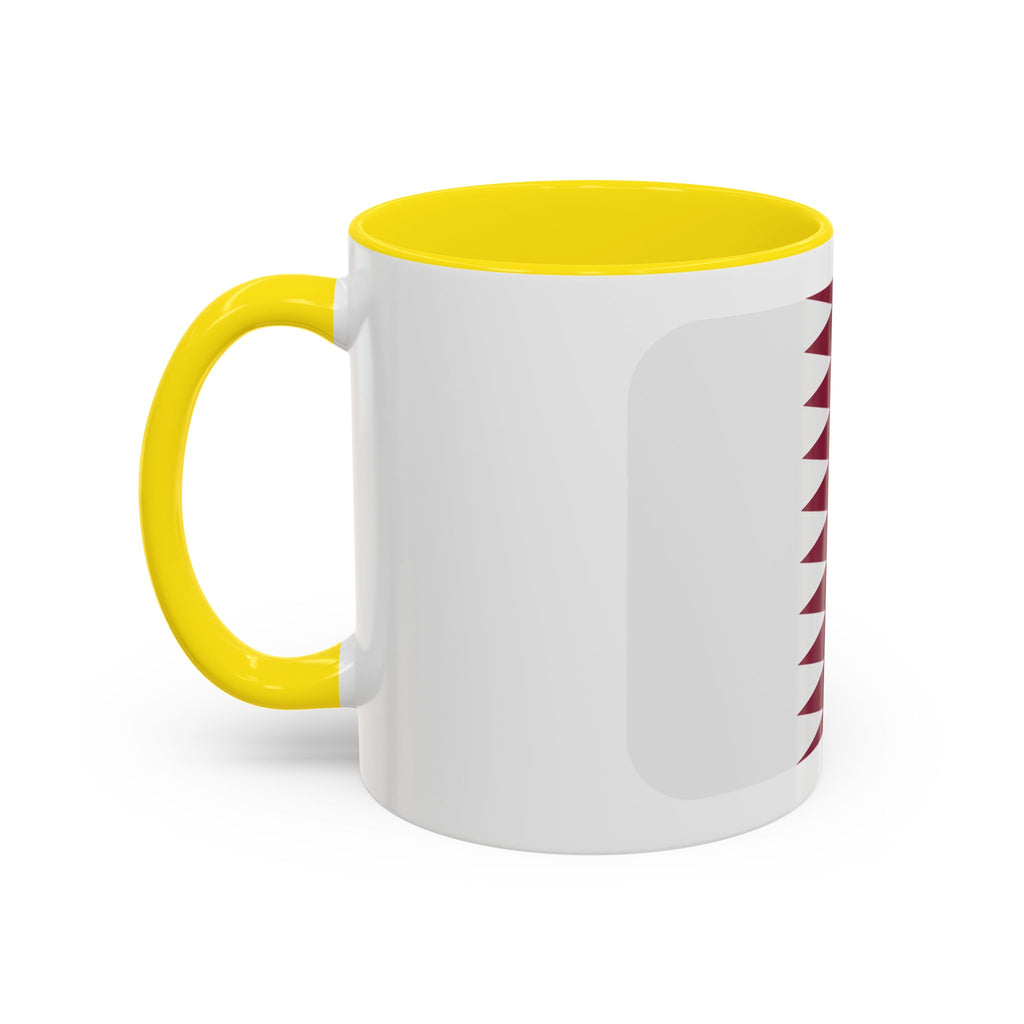 Qatar Flag Accent Coffee Mug – Maroon & White National Pride 11/15oz