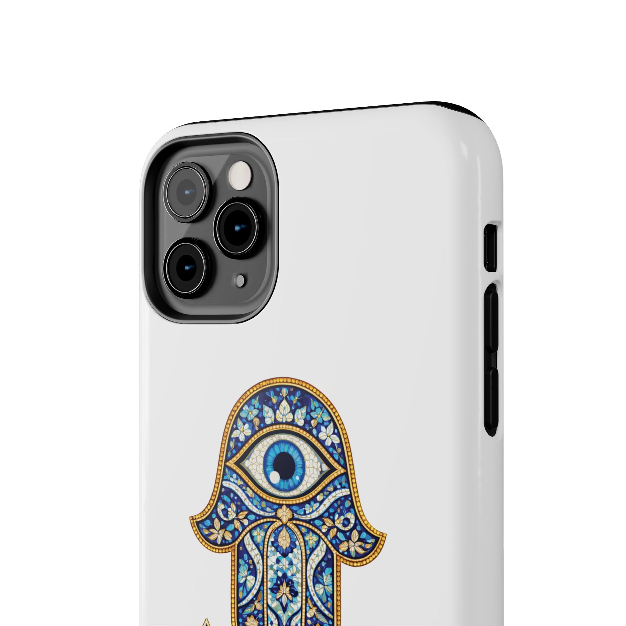 Hamsa Eye Tough Phone Case — Blue Mosaic Protective Phone Cover