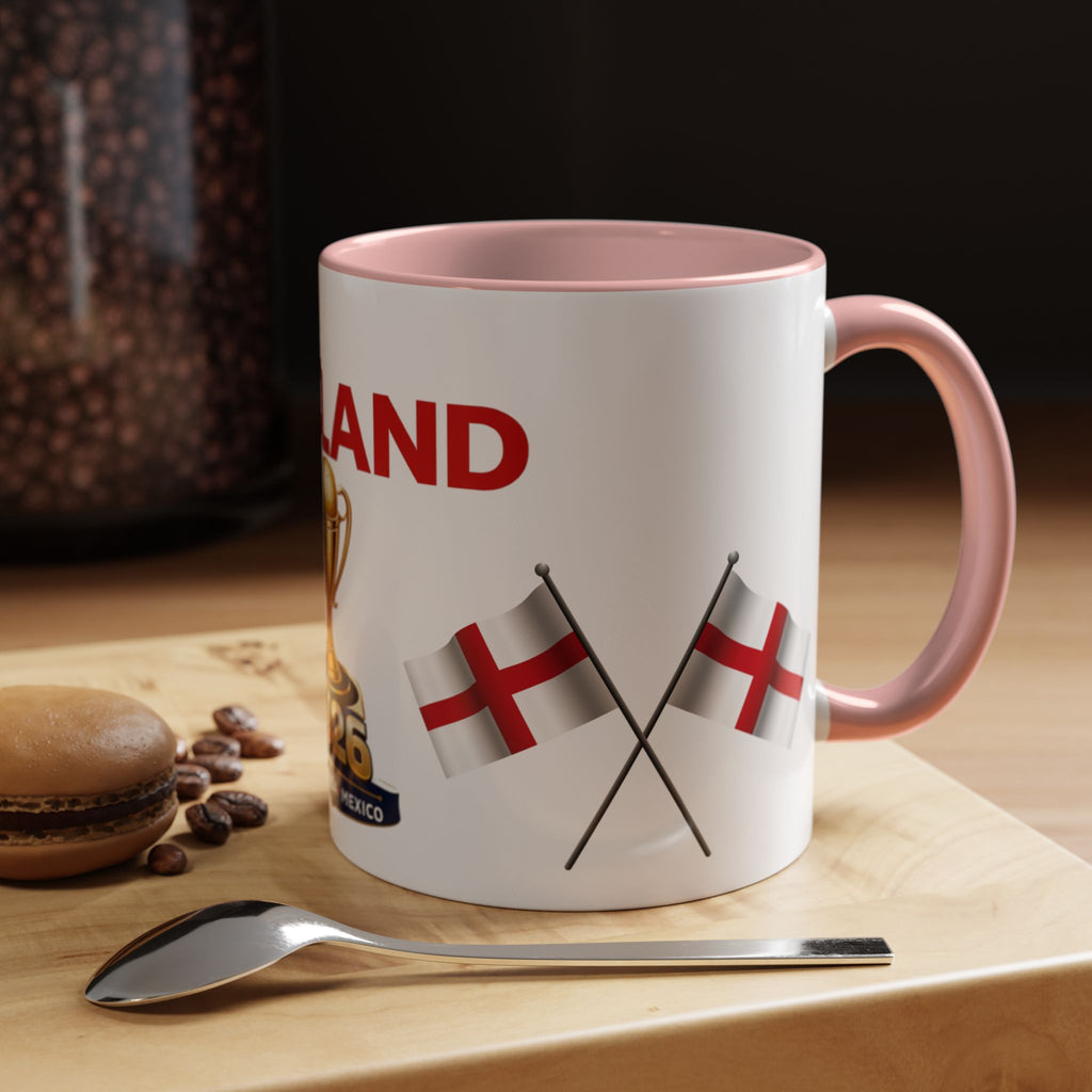 England 2026 Soccer Trophy Accent Coffee Mug — Cup Fan Gift (11/15oz)