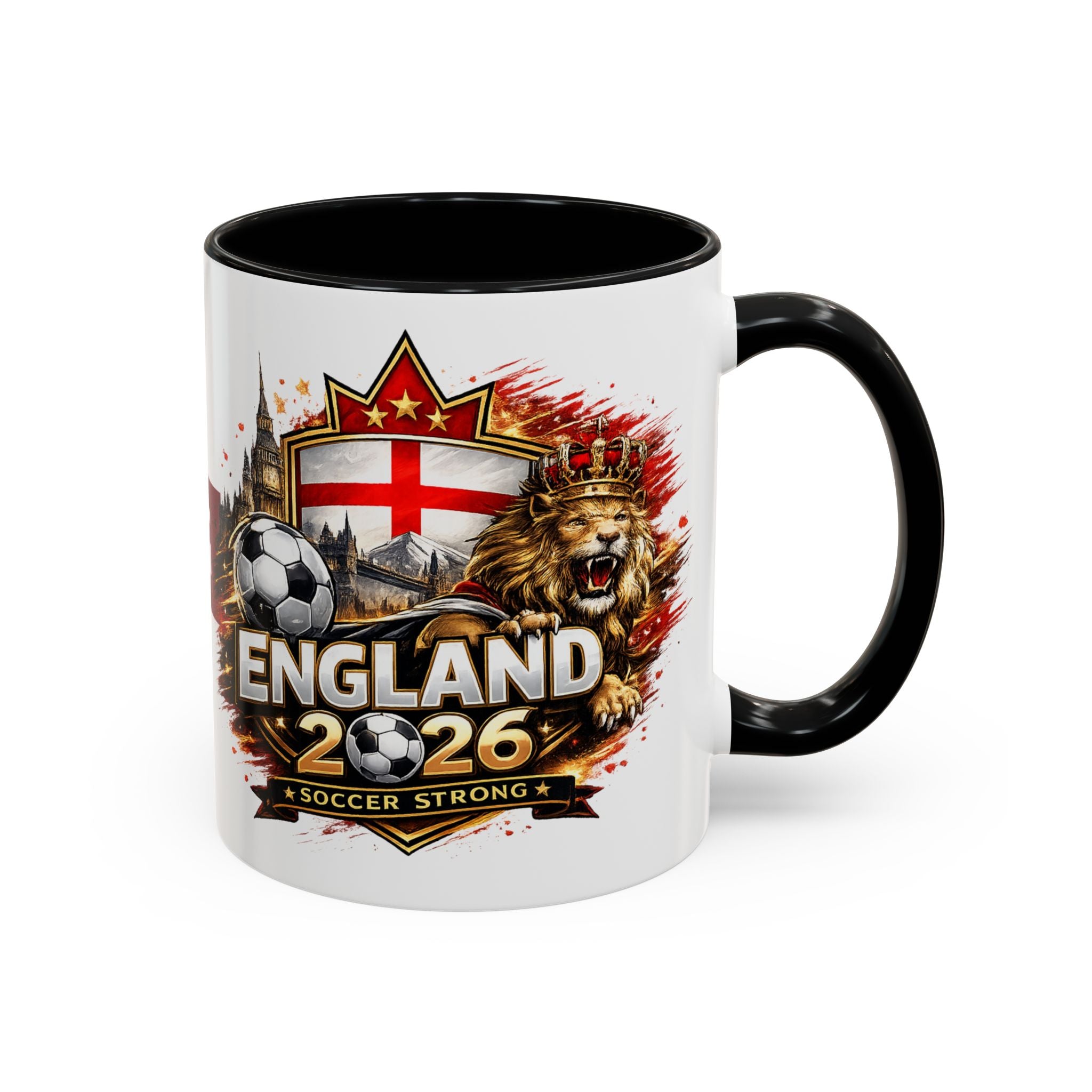 England 2026 Soccer Cup Accent Coffee Mug (11, 15oz)