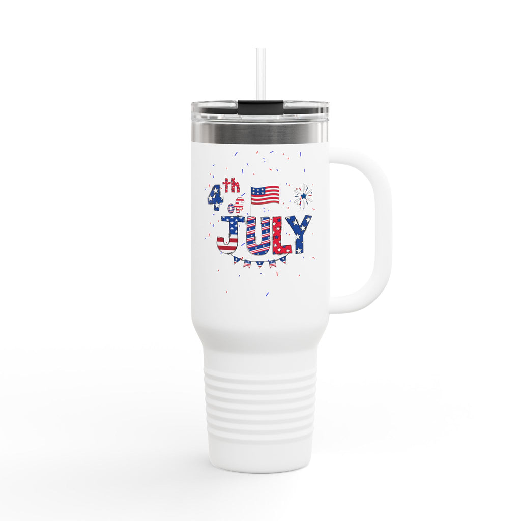 40oz Insulated Travel Mug — 4th of July American Flag Design