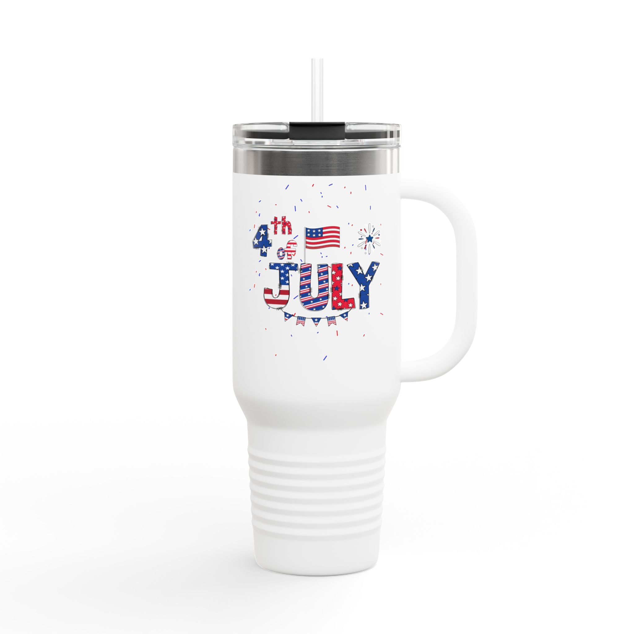 40oz Insulated Travel Mug — 4th of July American Flag Design