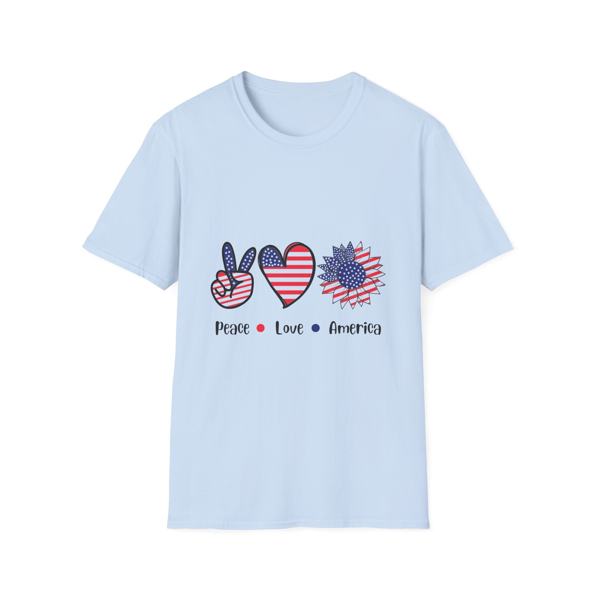 Peace Love America T-Shirt — Patriotic Fourth of July Tee