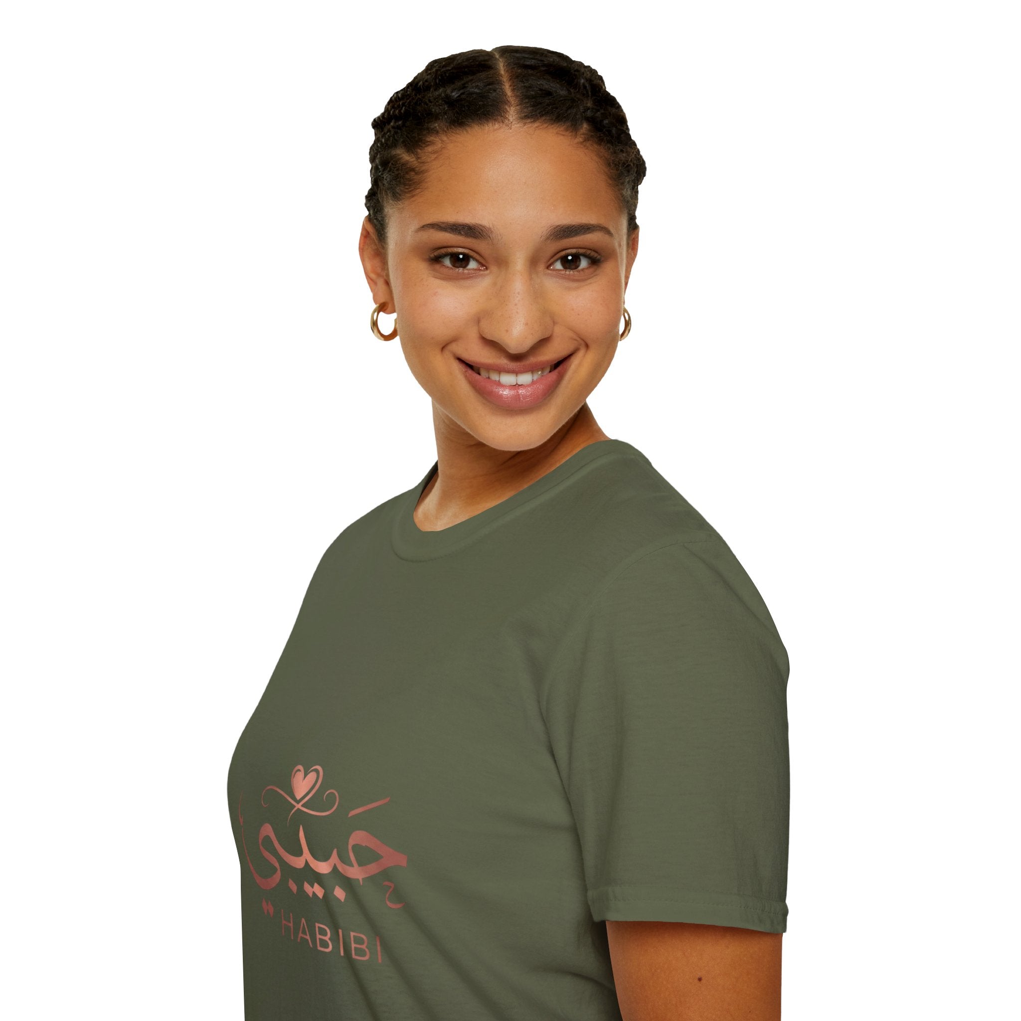Habibi Script T-Shirt — Arabic Love Tee with Heart Accent