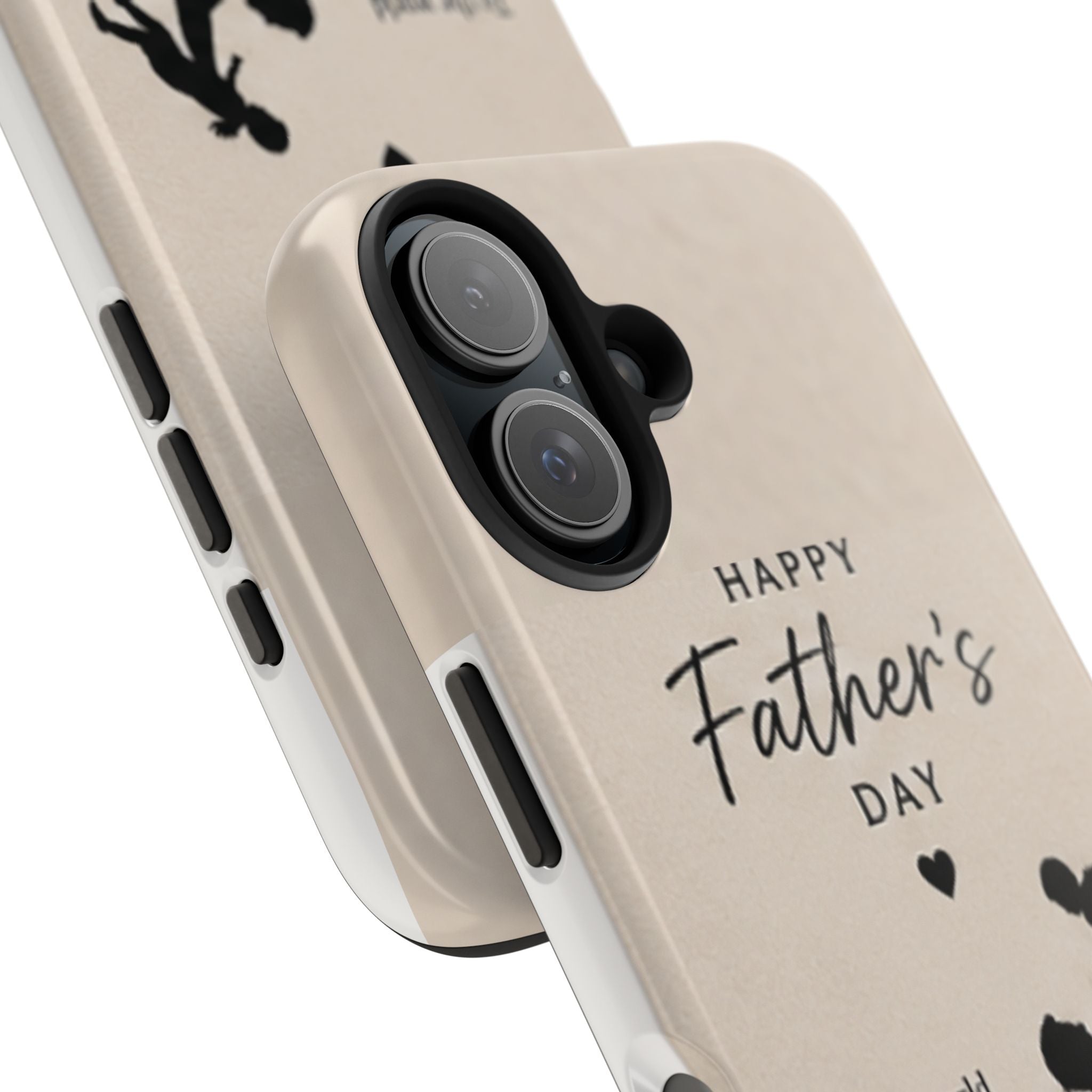 Father's Day Tough Phone Case — "Happy Father's Day" Silhouette Dad & Child Protective Cover