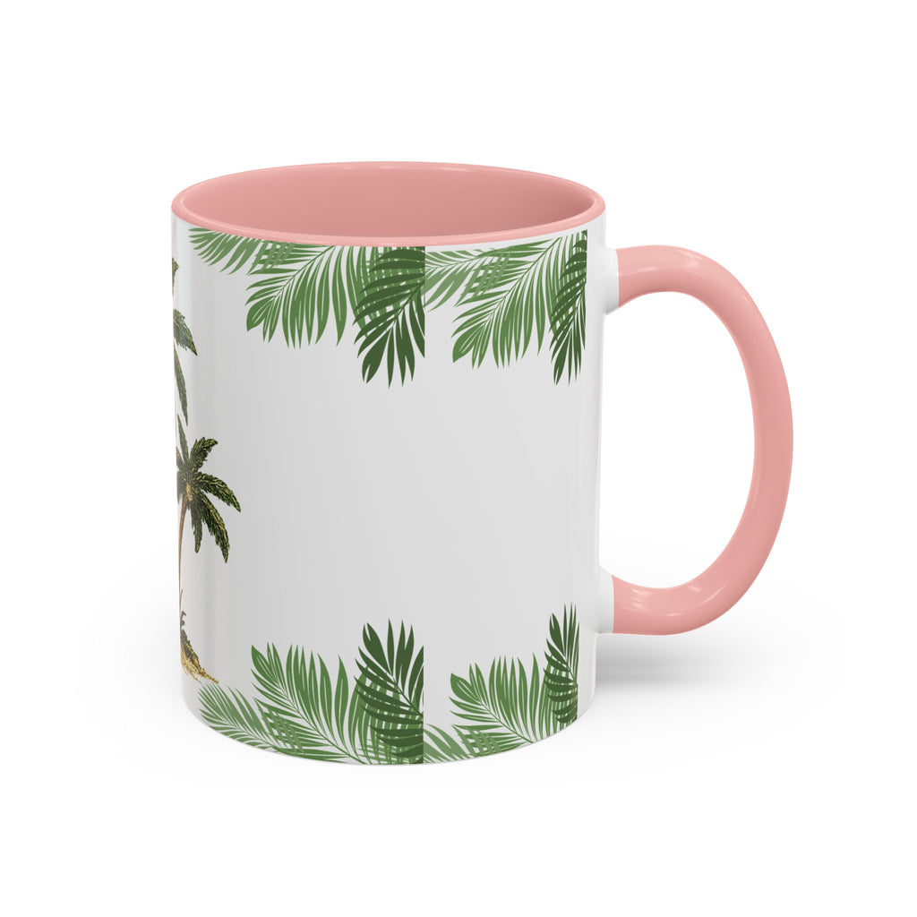 Tropical Palm Coffee Mug — Beachy Accent Mug with Palm Leaves (11oz)