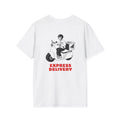 Express Delivery Scooter T‑Shirt — Retro Pizza/Delivery Rider Graphic Tee