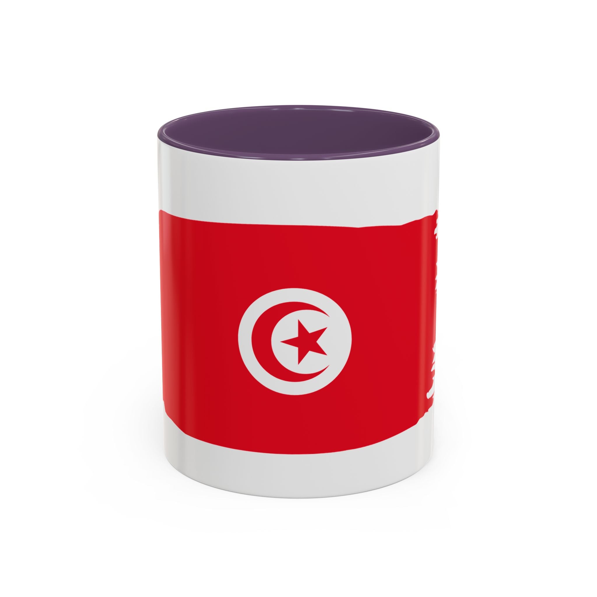 Tunisia Flag Accent Coffee Mug – Red Brushstroke Design (11/15oz)