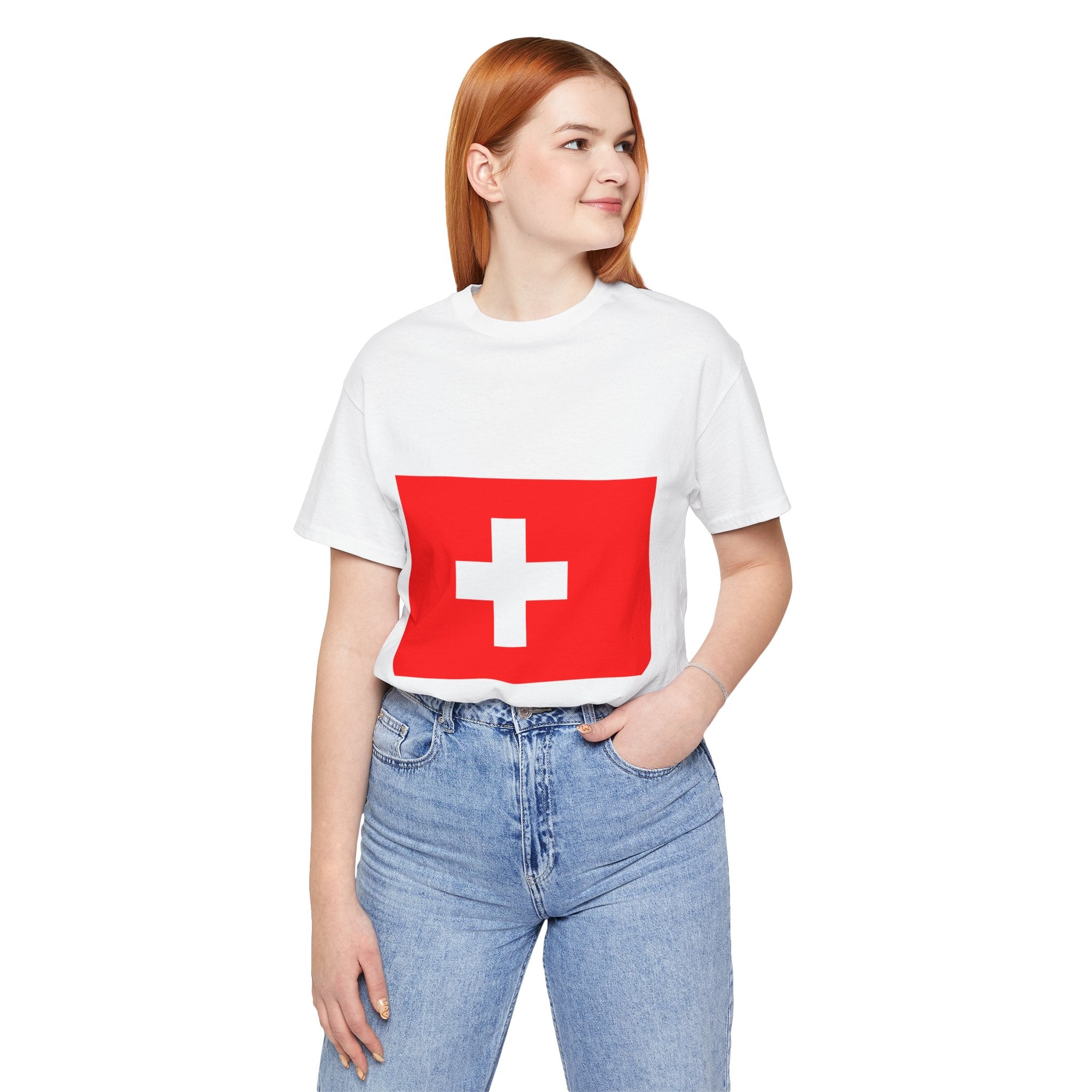 Switzerland Cup 2026 Soccer T-Shirt — Swiss Flag Front & 2026 Trophy Back
