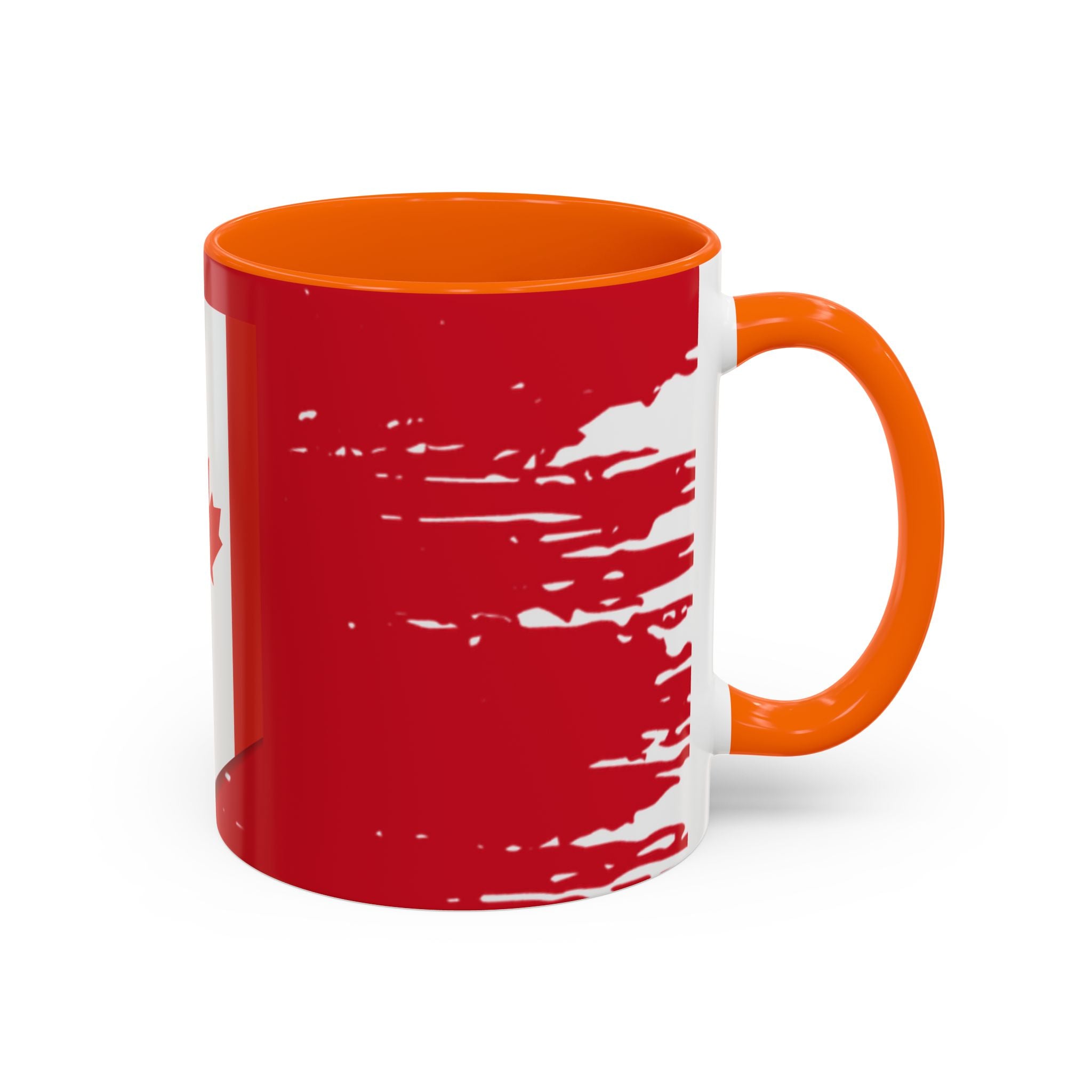 Canada Maple Leaf Accent Coffee Mug – Red Canadian Flag Design (11/15 oz)