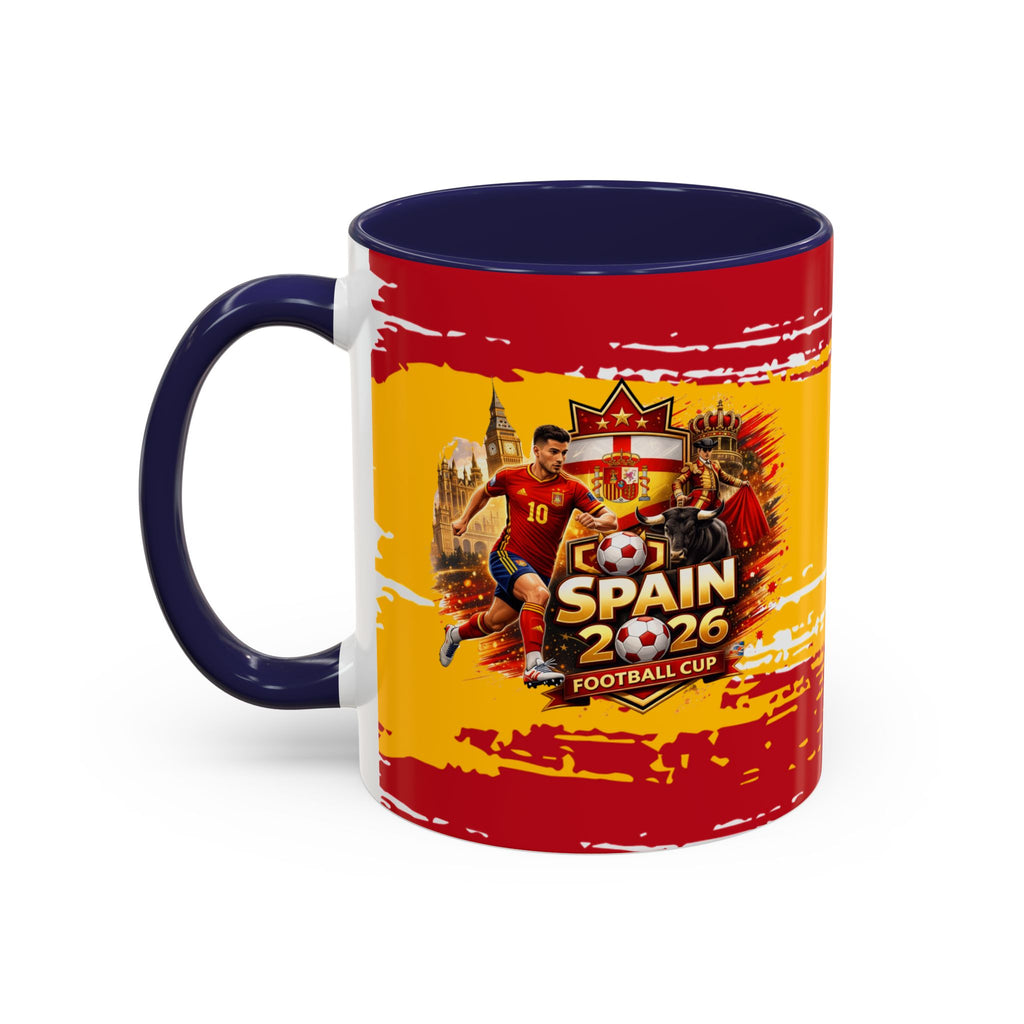 Spanish Flag Accent Coffee Mug – Bold Red & Gold Brushstroke Ceramic Mug