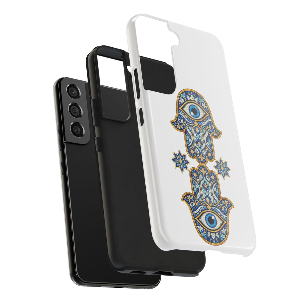 Hamsa Eye Tough Phone Case — Blue Mosaic Protective Phone Cover
