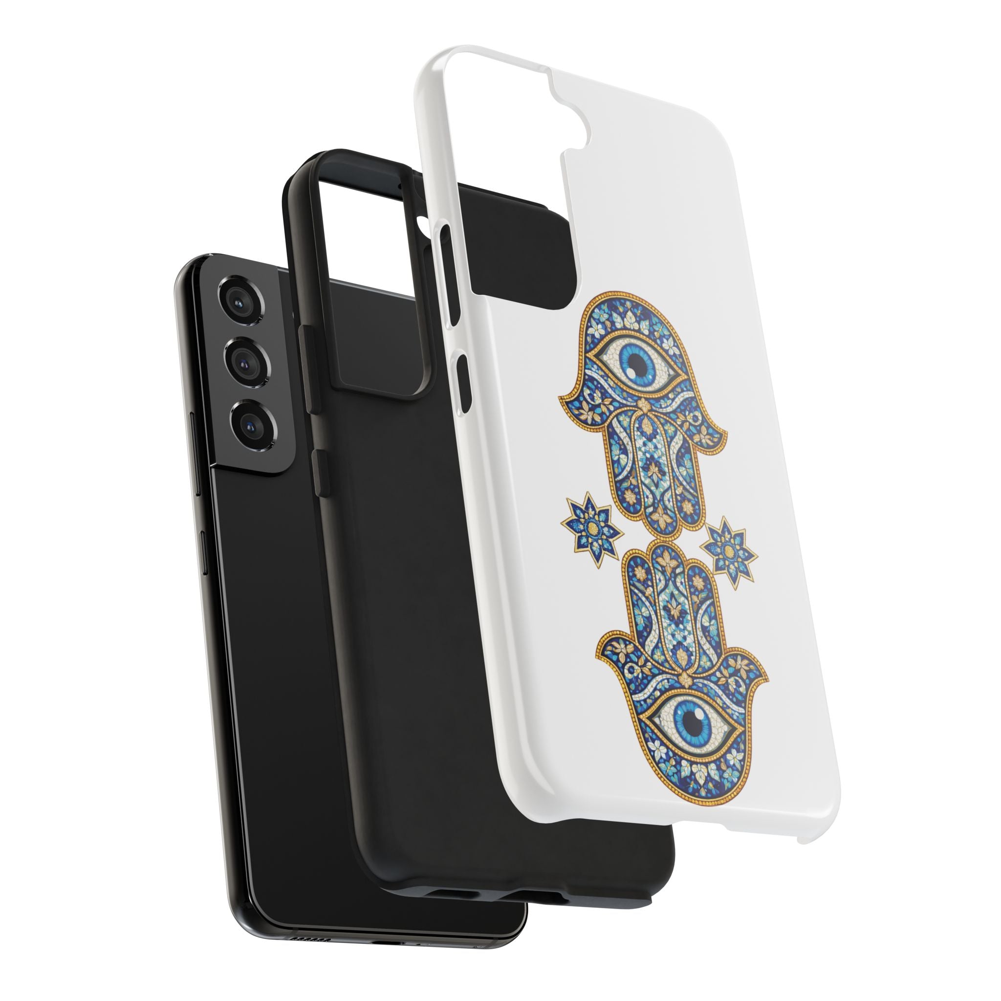 Hamsa Eye Tough Phone Case — Blue Mosaic Protective Phone Cover