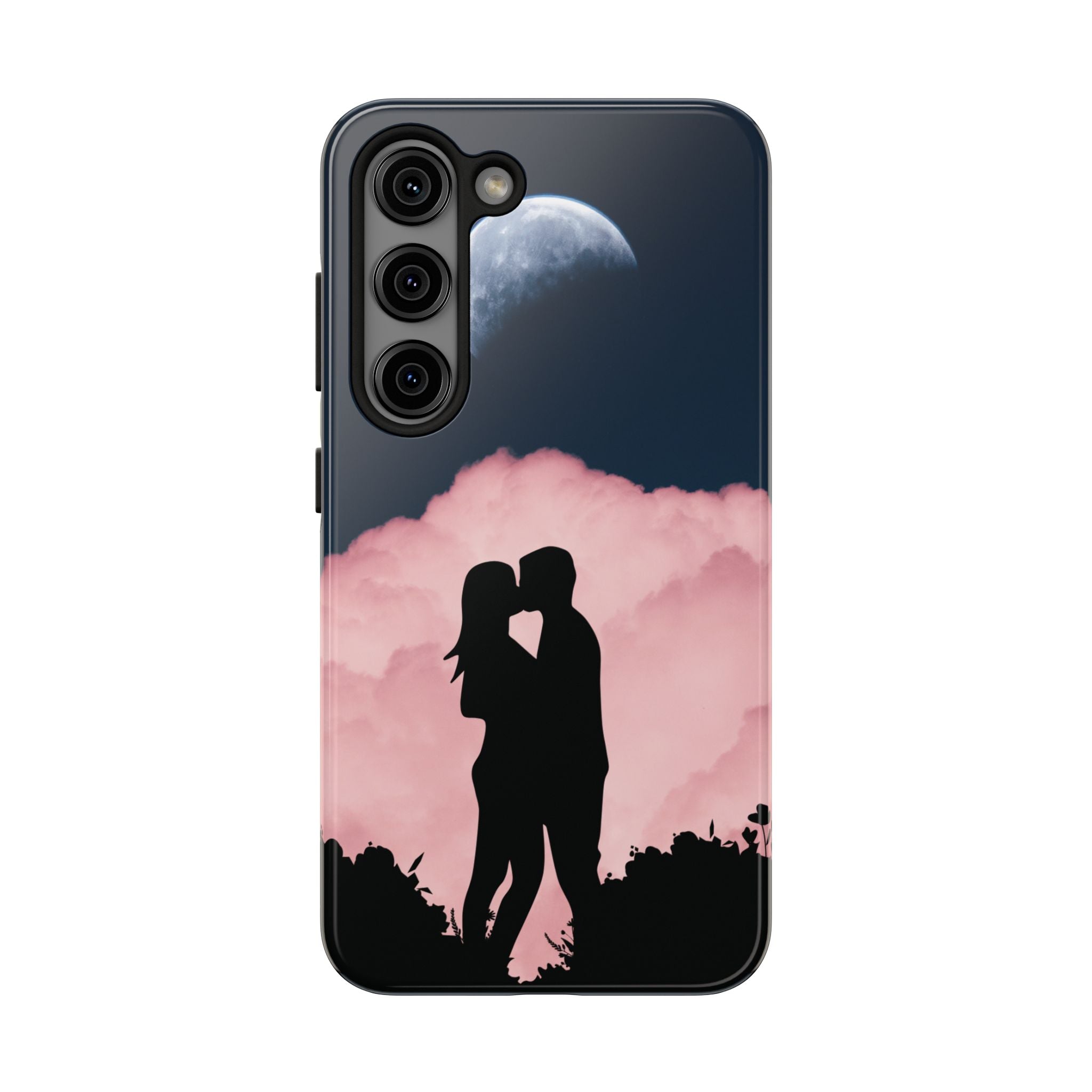 Tough Phone Case — Romantic Couple Silhouette with Moon & Pink Cloud