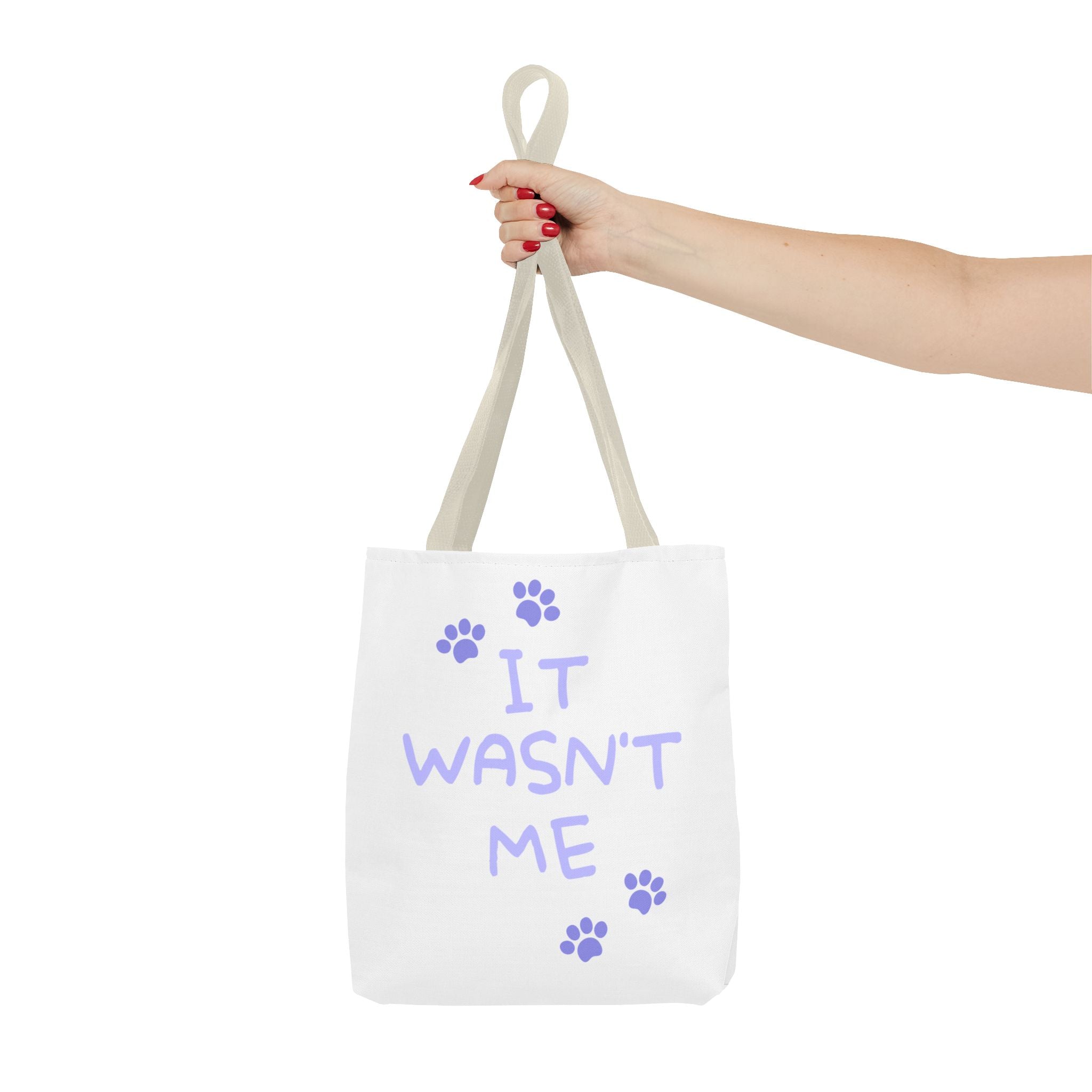 Cat Paw Print Tote — "It Wasn't Me" Funny Cat Tote Bag