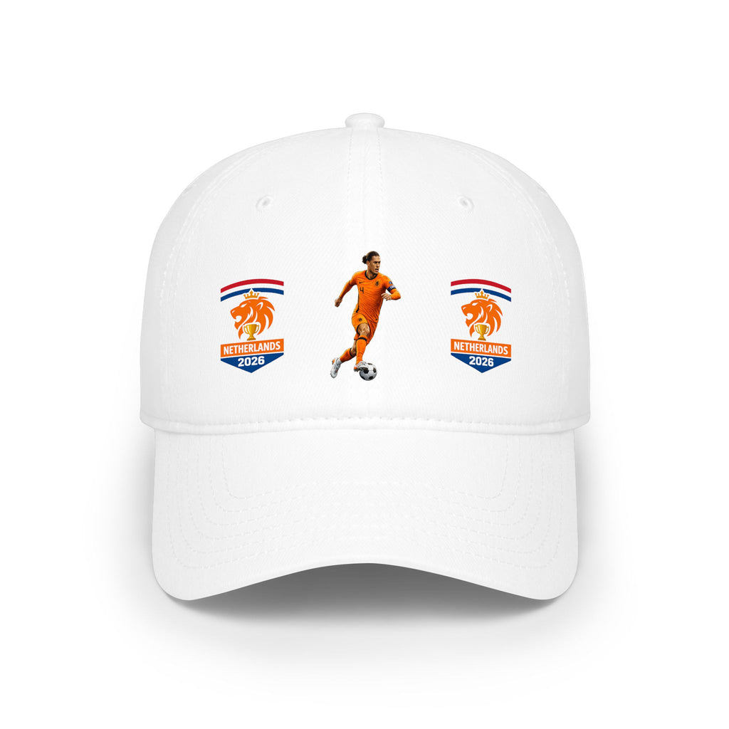 Netherlands Soccer Fan Low Profile Baseball Cap — Orange Lion Football Design
