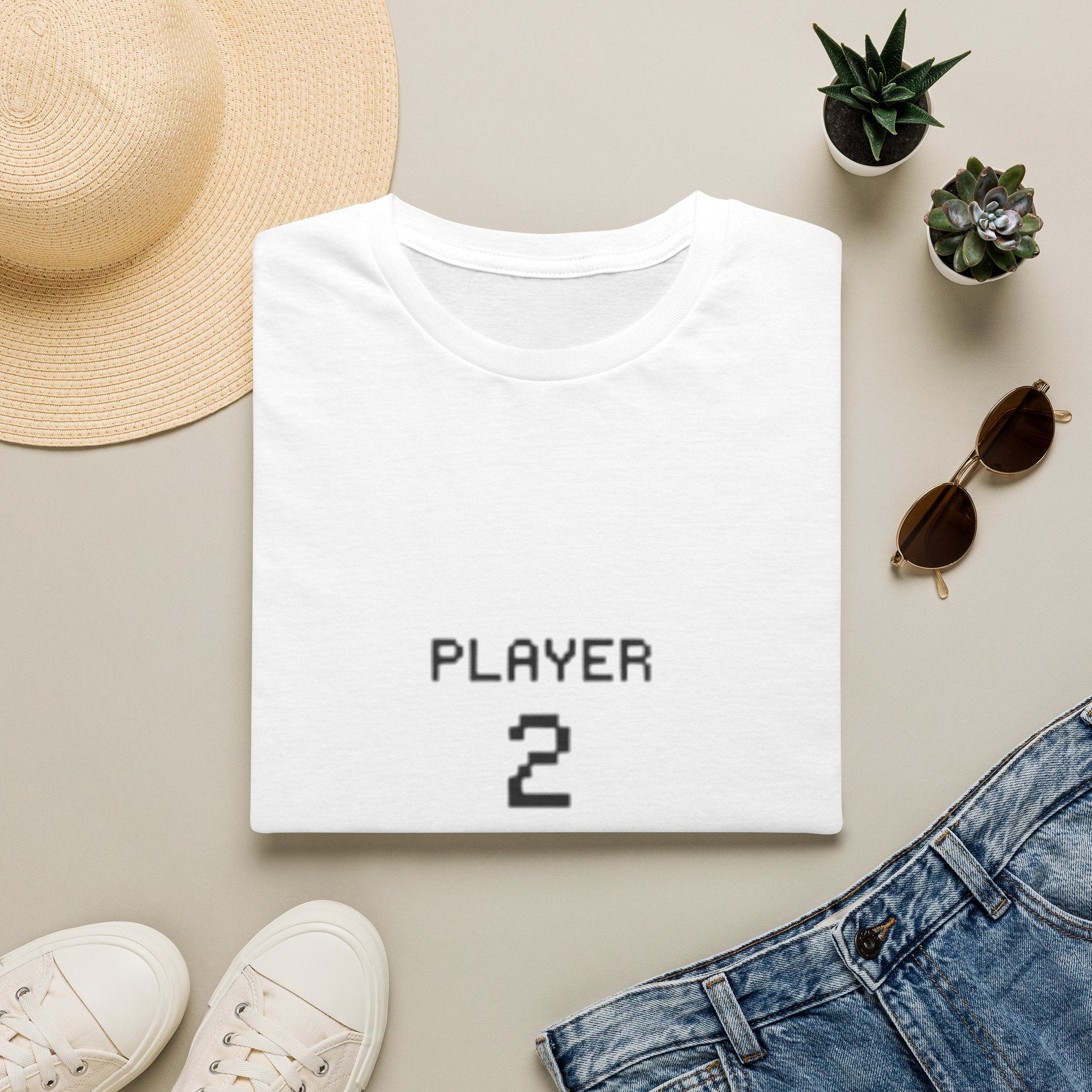 Player 2 T-Shirt — Cute Gaming 'Player 2' Tee with Heart (Perfect for Partners & Expecting Parents)