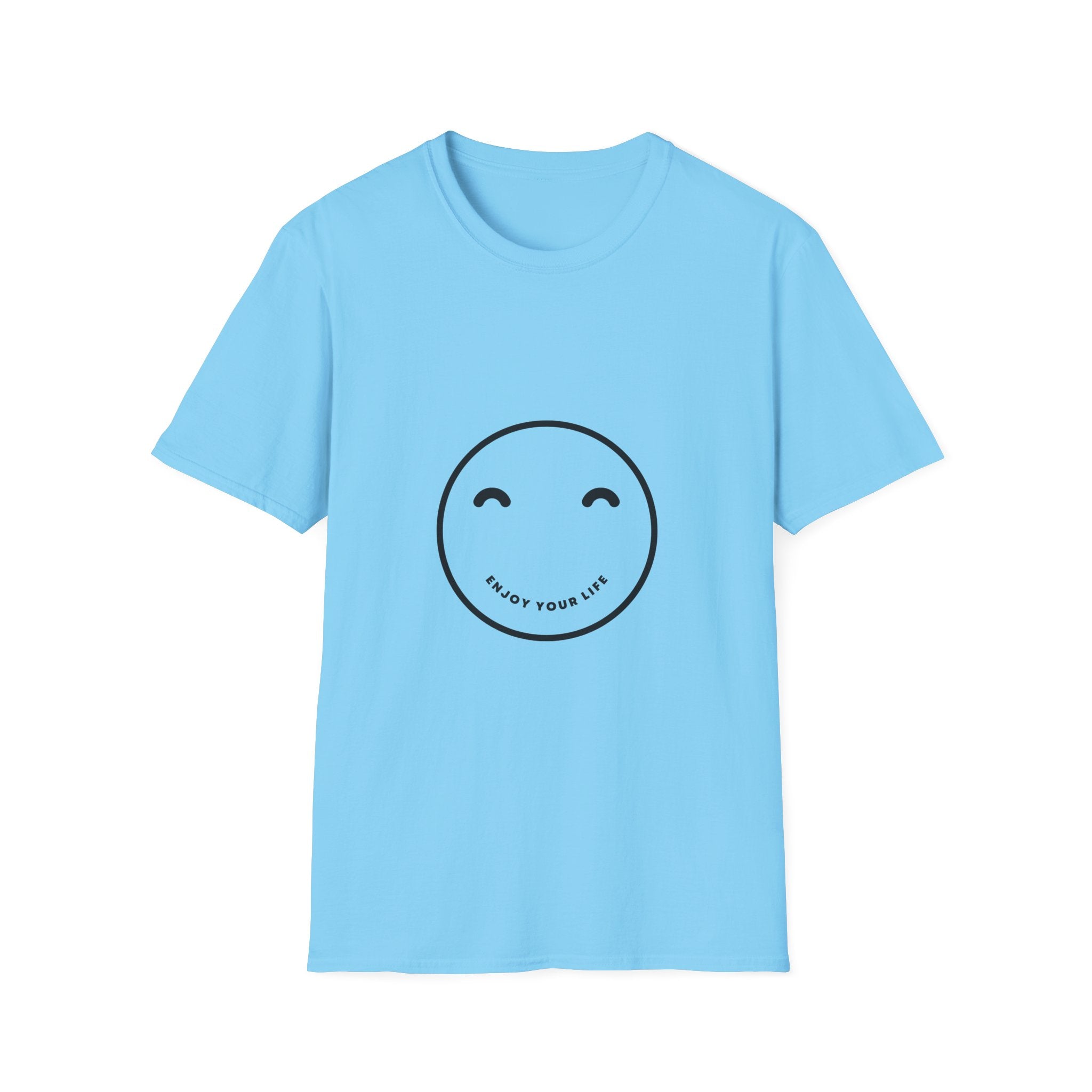 Smiley Face T-Shirt — "Enjoy Your Life" Minimal Graphic Tee