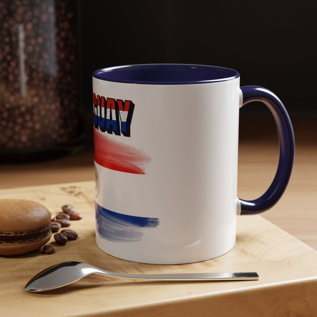 Paraguay Flag Accent Coffee Mug – Patriotic Red White Blue Souvenir (11/15 oz)