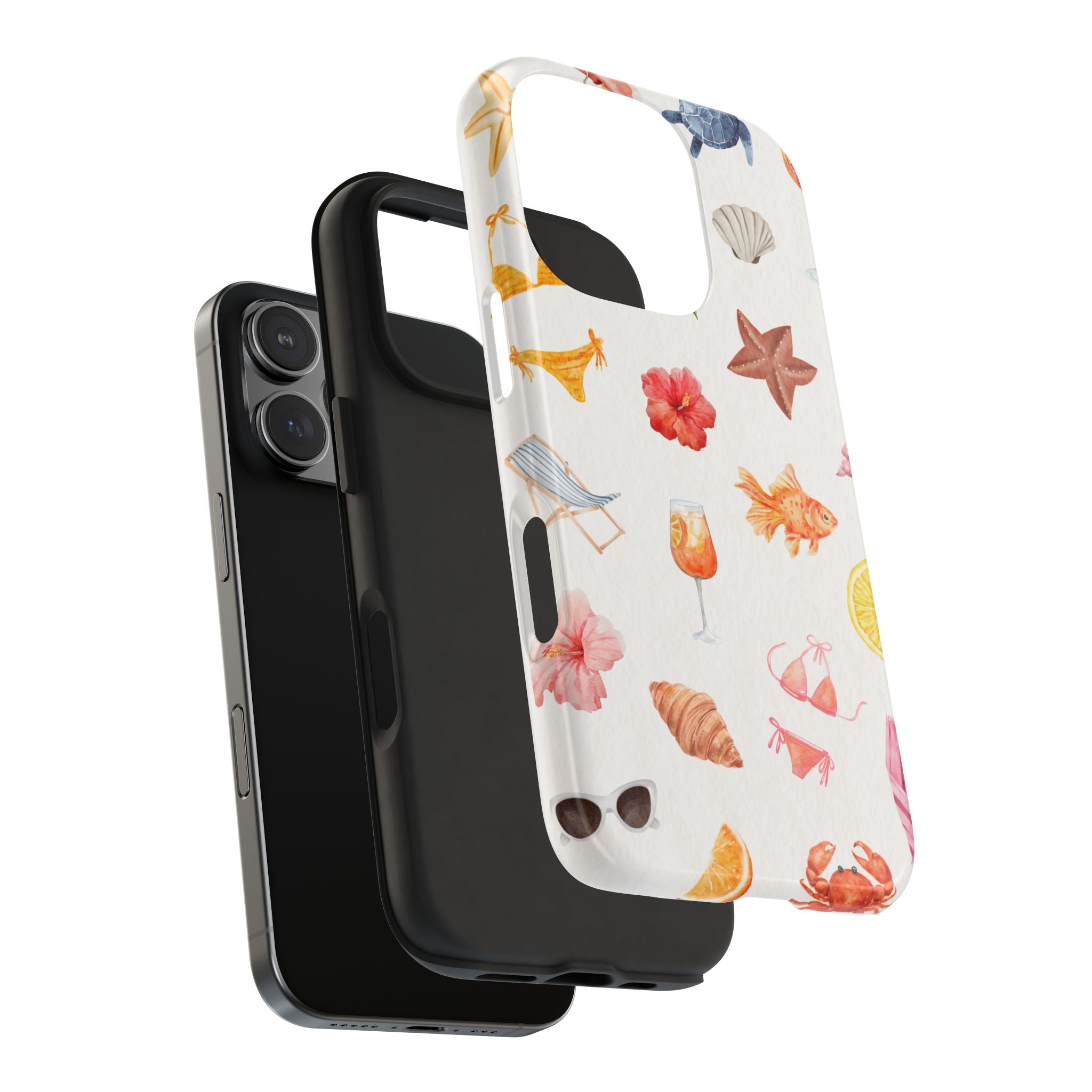Summer Seashells Pattern Tough Phone Case — Beach Vacation Phone Cover