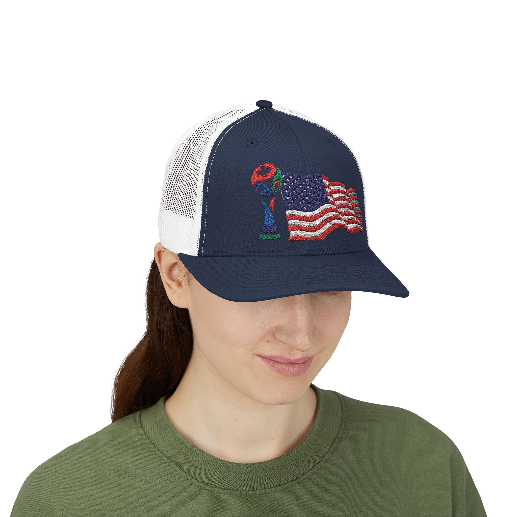 USA Cup Flag Snapback Cap