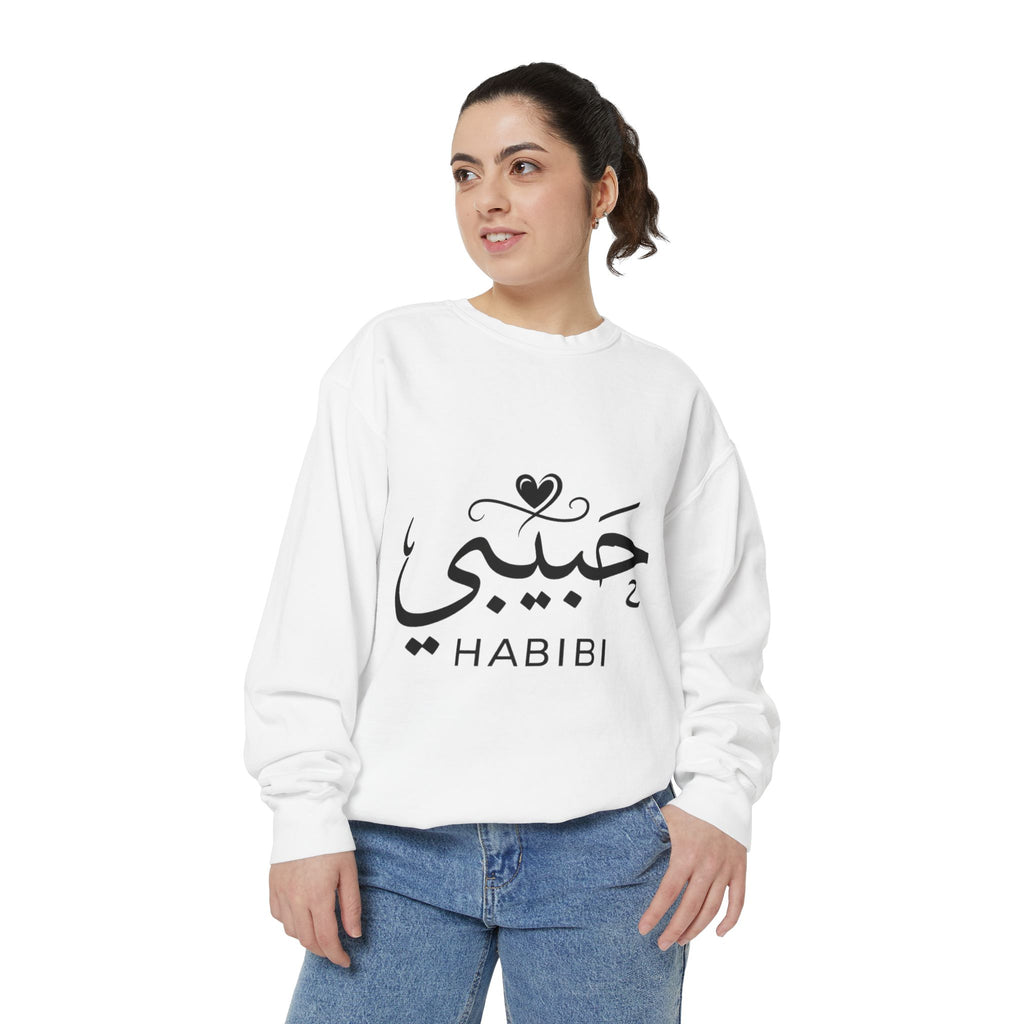 Habibi Sweatshirt — Arabic 'Habibi' Love Script Cozy Sweater